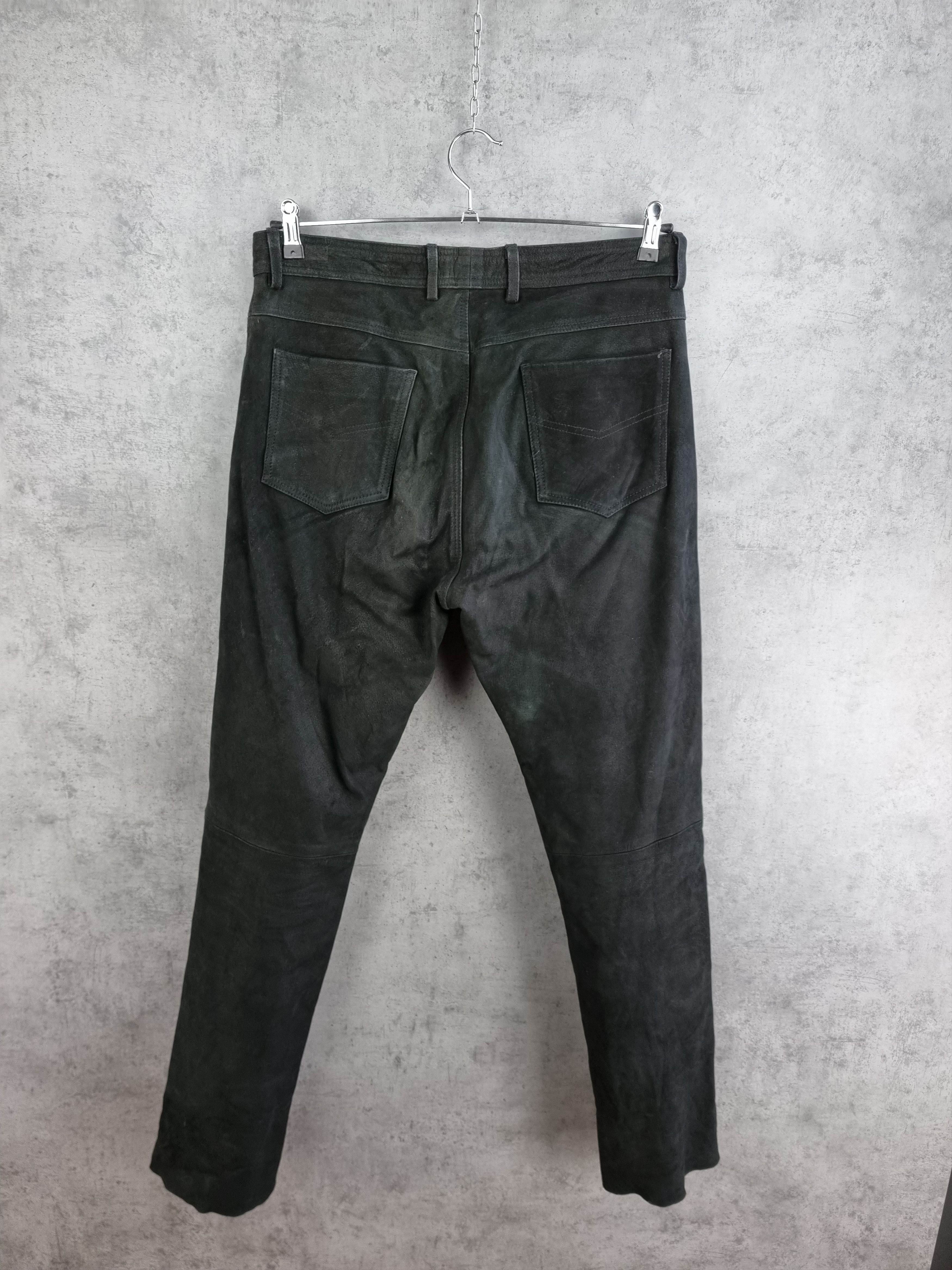 Vintage Unique 90s Suede Leather Vintage Biker Pants Size US 36 / EU 52 - 3 Thumbnail