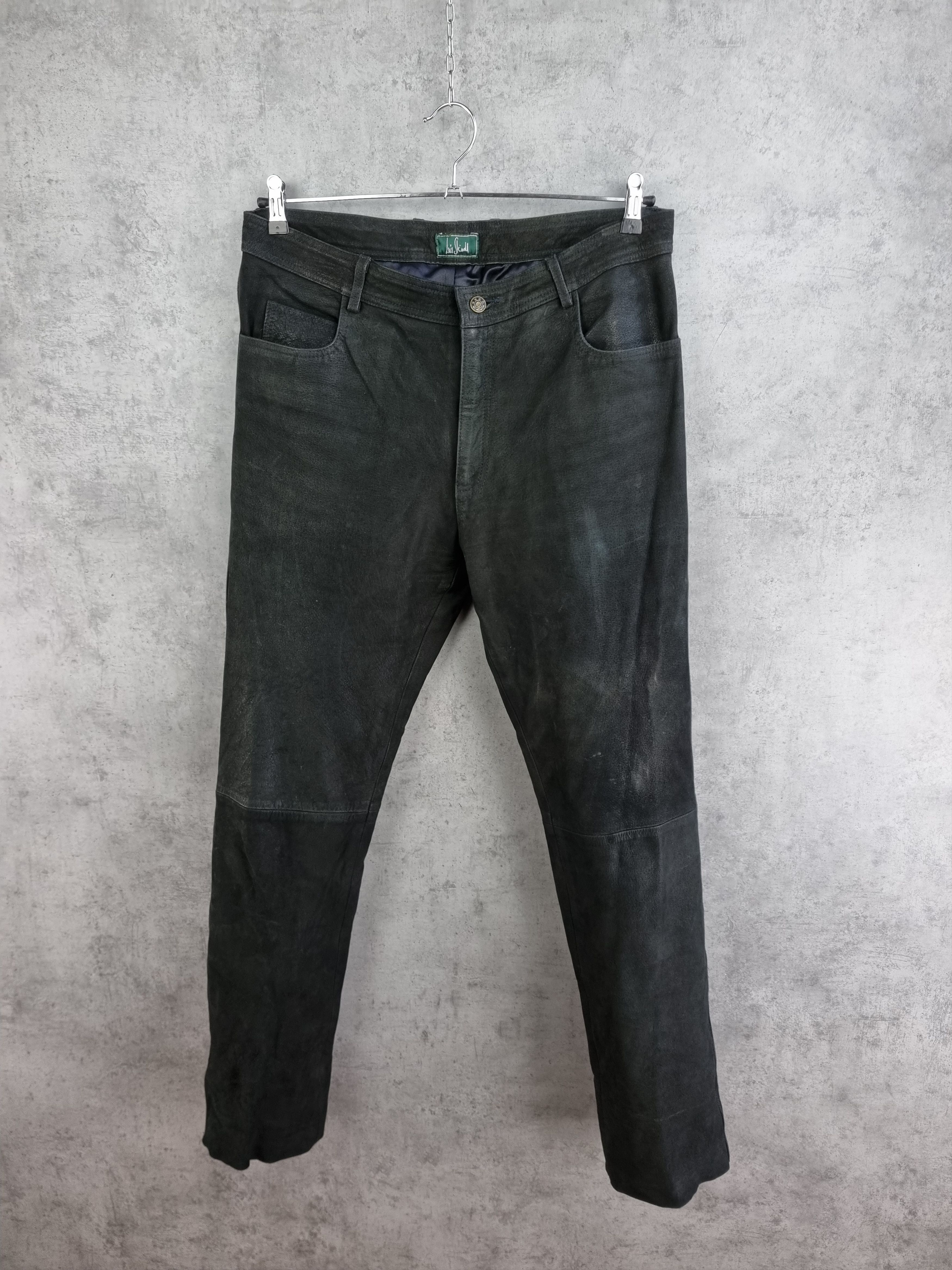 image of Cowboy Equipment x Genuine Leather 90's Suede Leather Pants in Black, Men's (Size 36)