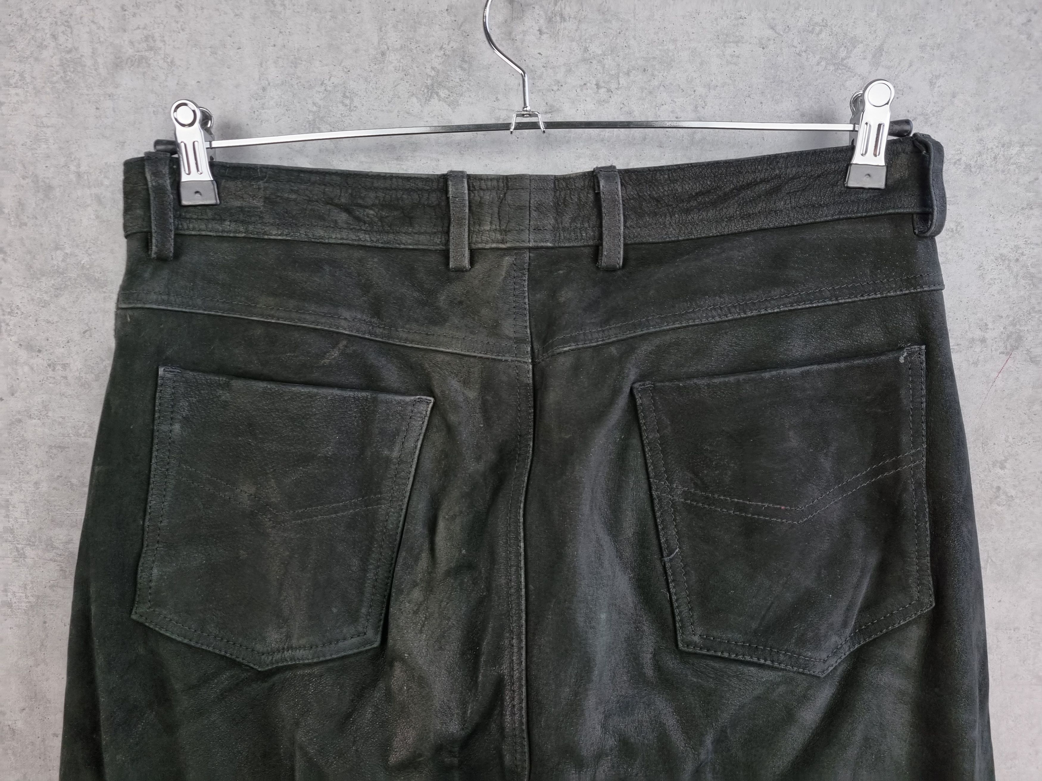 Vintage Unique 90s Suede Leather Vintage Biker Pants Size US 36 / EU 52 - 10 Thumbnail