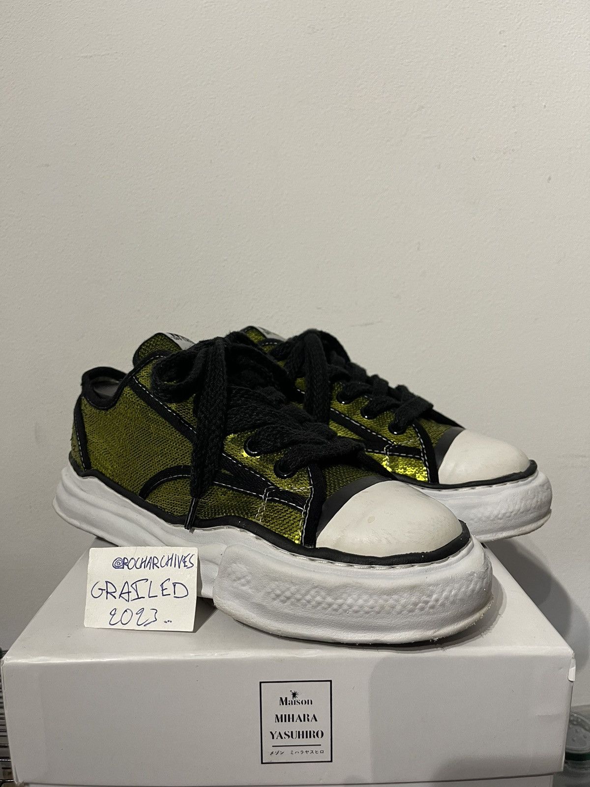 Maison MIHARA YASUHIRO Maison Mihara Yasuhiro Sequin Lime OG Sole Sneakers Size US 8.5 / EU 41-42 - 11 Thumbnail