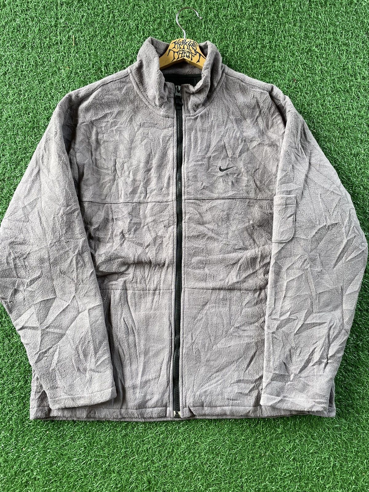 💥Vintage Nike Side Logo Swoosh Zipper Fleece Sweater