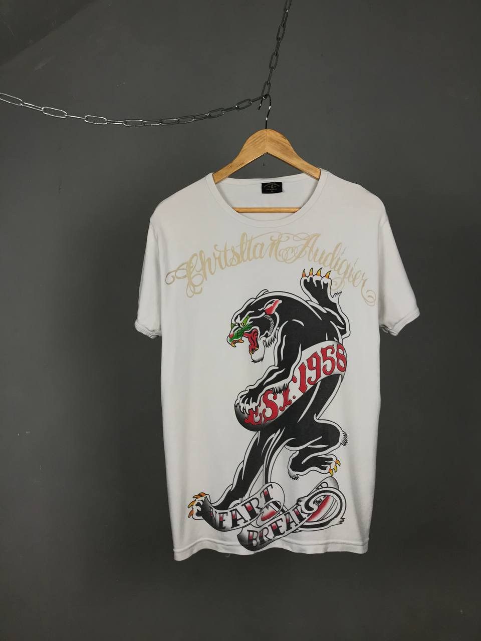 Christian Audigier × Designer × Japanese Brand Christian Audigier Pantera crazy designer overprinted tee Size US XL / EU 56 / 4 - 1 Thumbnail