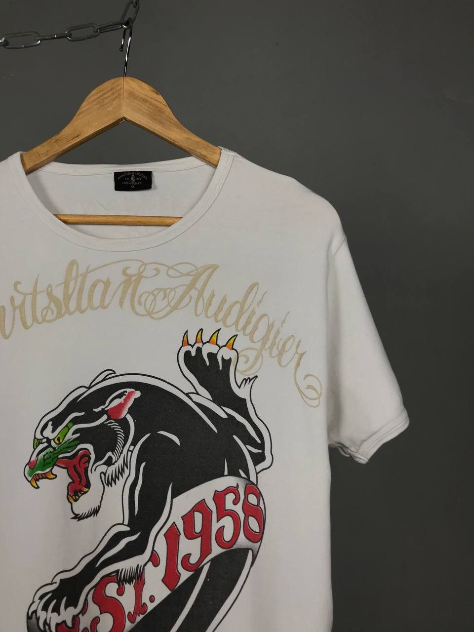 Christian Audigier × Designer × Japanese Brand Christian Audigier Pantera crazy designer overprinted tee Size US XL / EU 56 / 4 - 2 Thumbnail