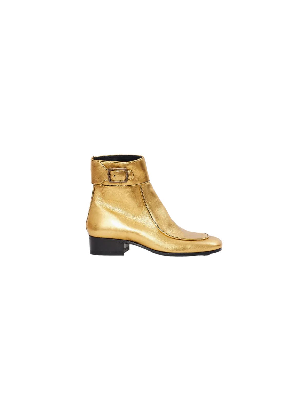 Saint Laurent Paris Saint Laurent Miles 30 Calfskin Boots in Metallic Gold Size US 7 / EU 40 - 1 Thumbnail