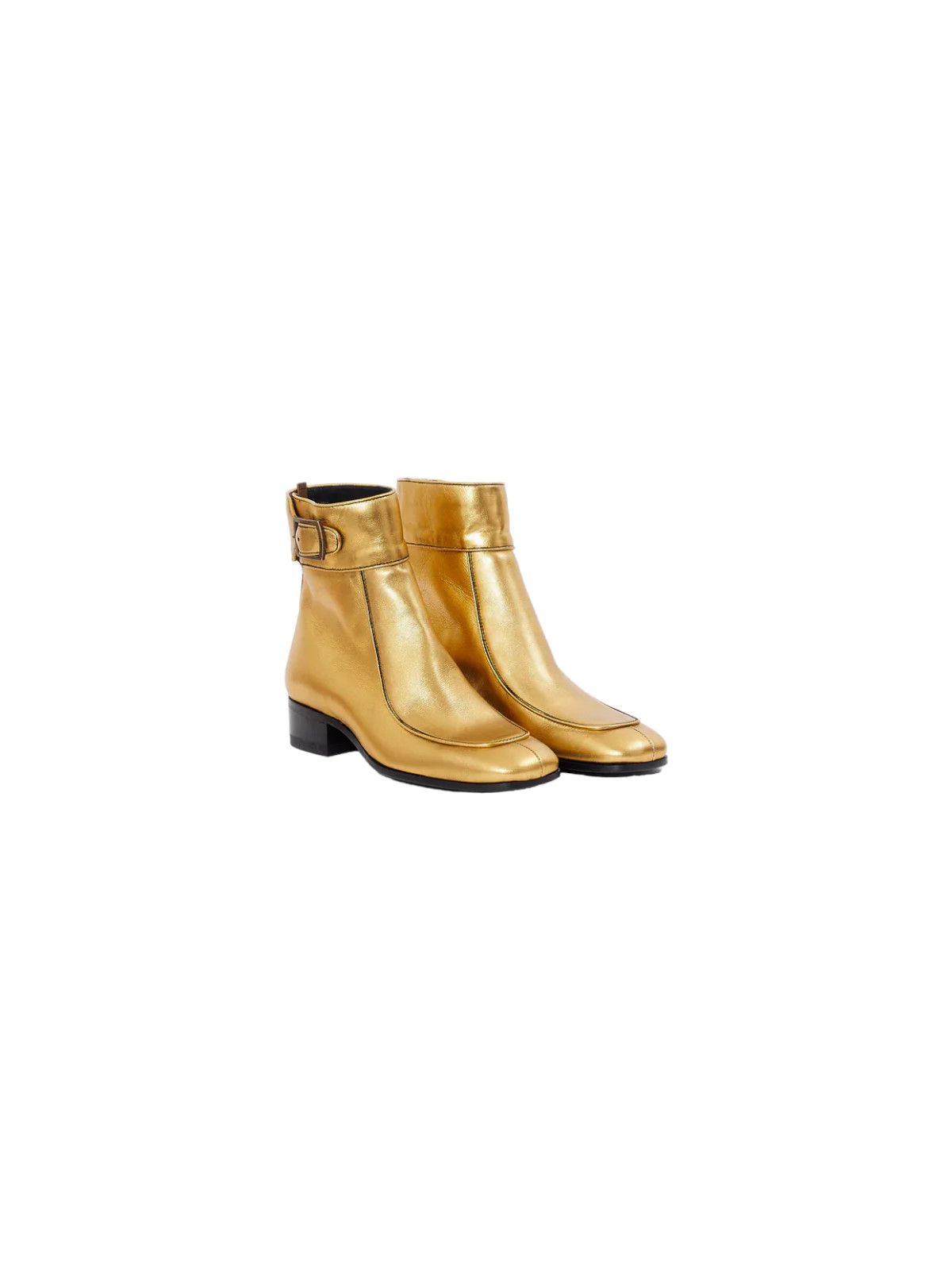 Saint Laurent Paris Saint Laurent Miles 30 Calfskin Boots in Metallic Gold Size US 7 / EU 40 - 2 Thumbnail