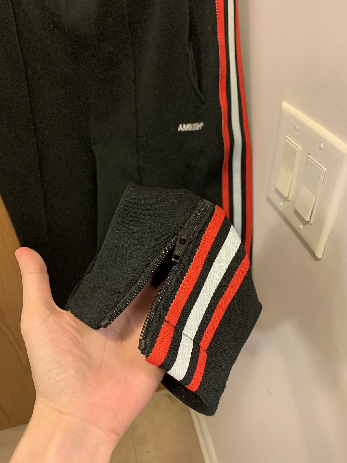 AMBUSH Embroidered Side Stripe Track Pants Black