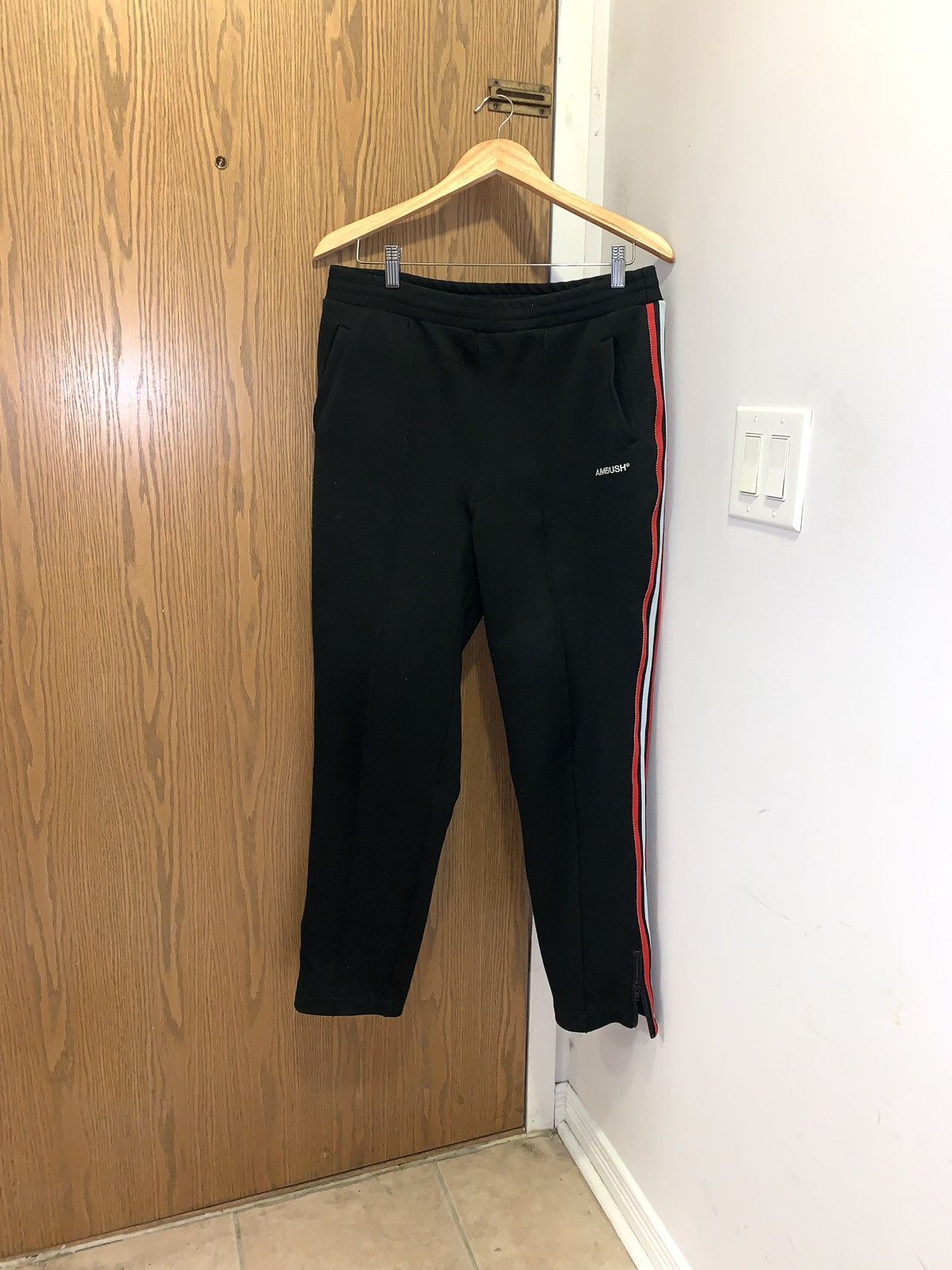 Ambush Design AMBUSH Embroidered Side Stripe Track Pants Black Size US 30 / EU 46 - 2 Thumbnail