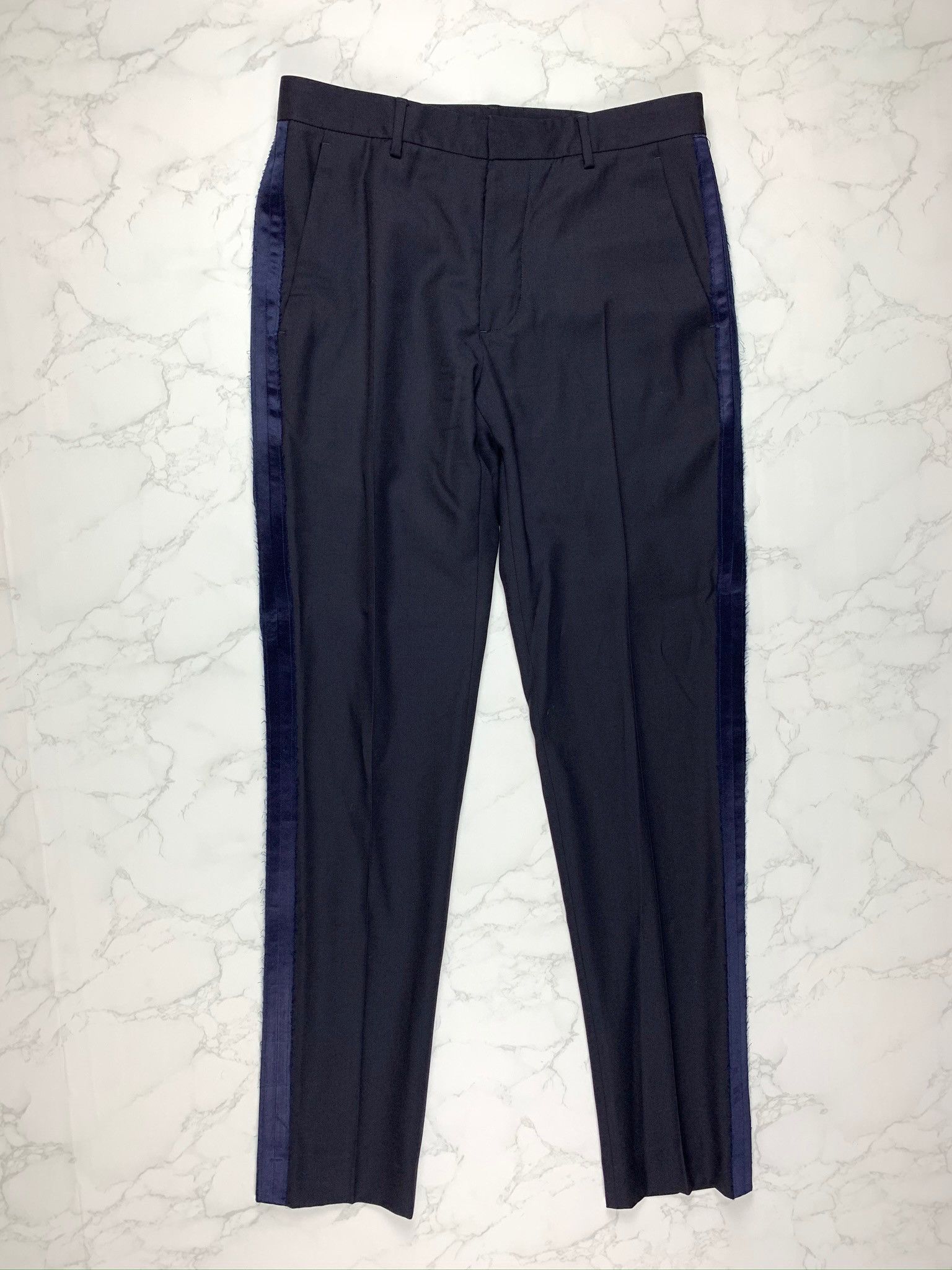 Maison Margiela Blue Stripes Wool Pants