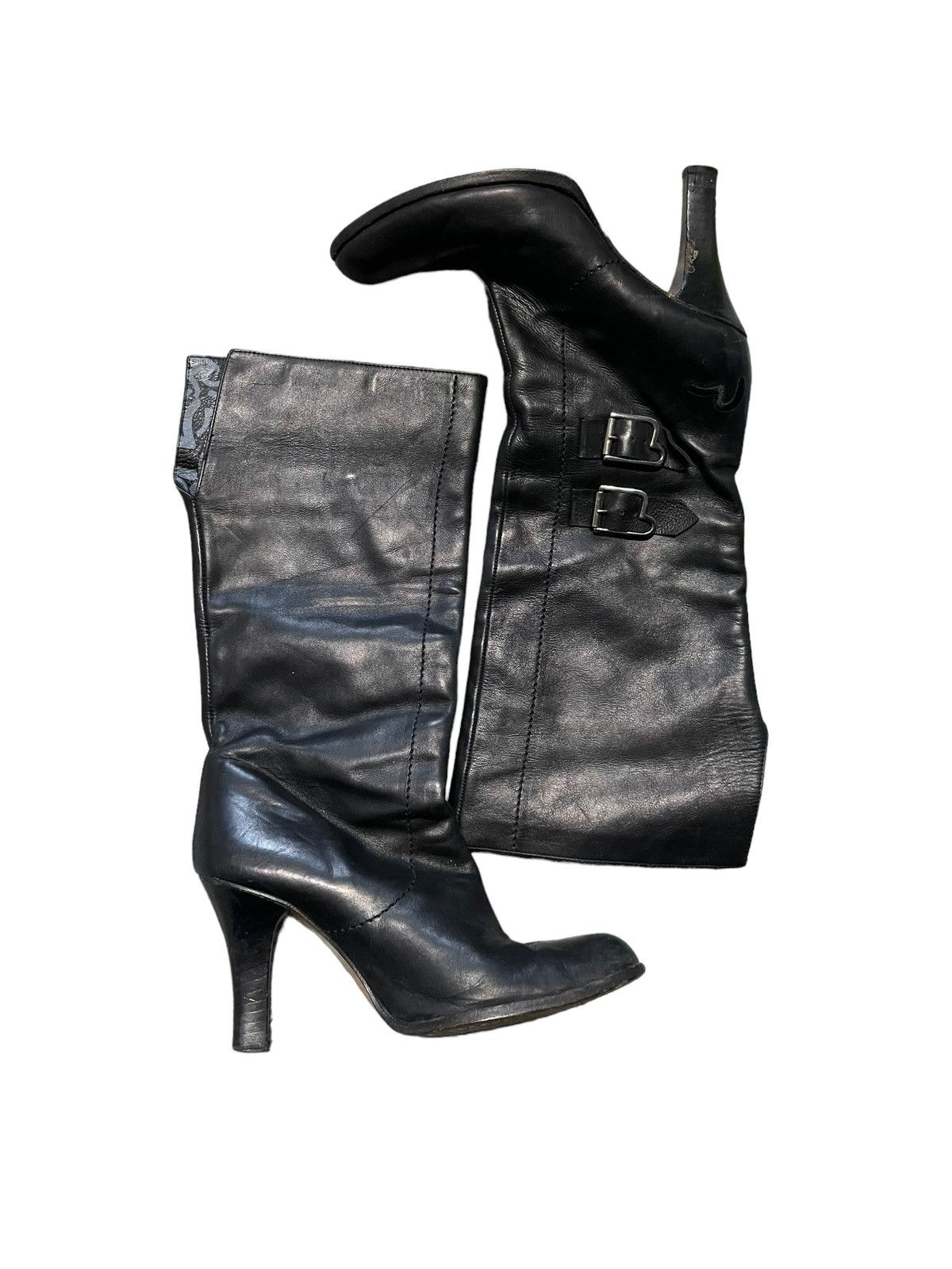 Evisu Women’s Vintage Evisu leather boots Heels Shoes Y2K Size US 4 / IT 34 - 2 Thumbnail