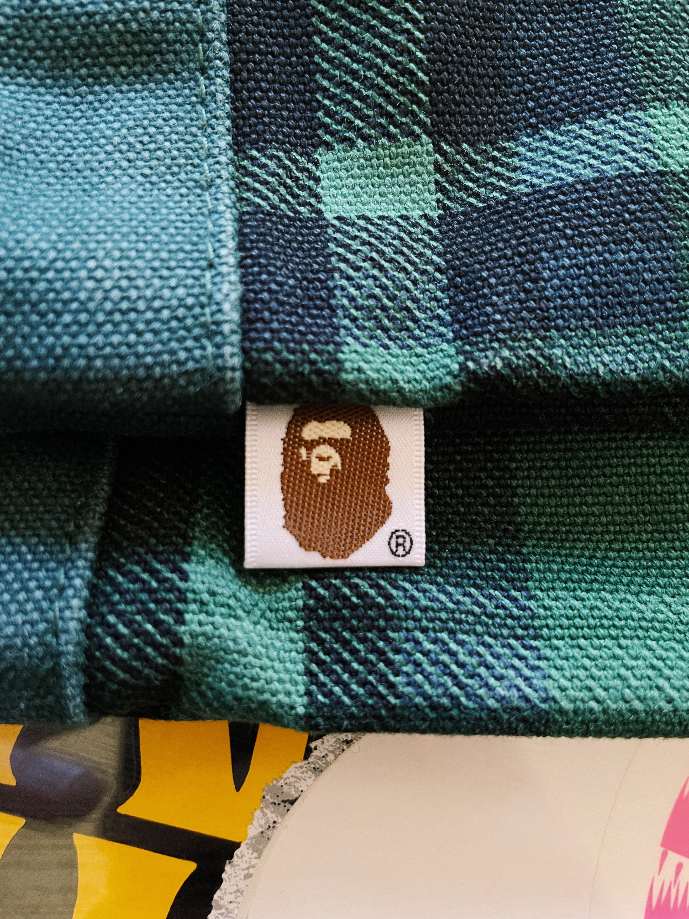 Bape Bape A Bathing Ape Shibuya Check Tote Bag Green Size ONE SIZE - 4 Thumbnail