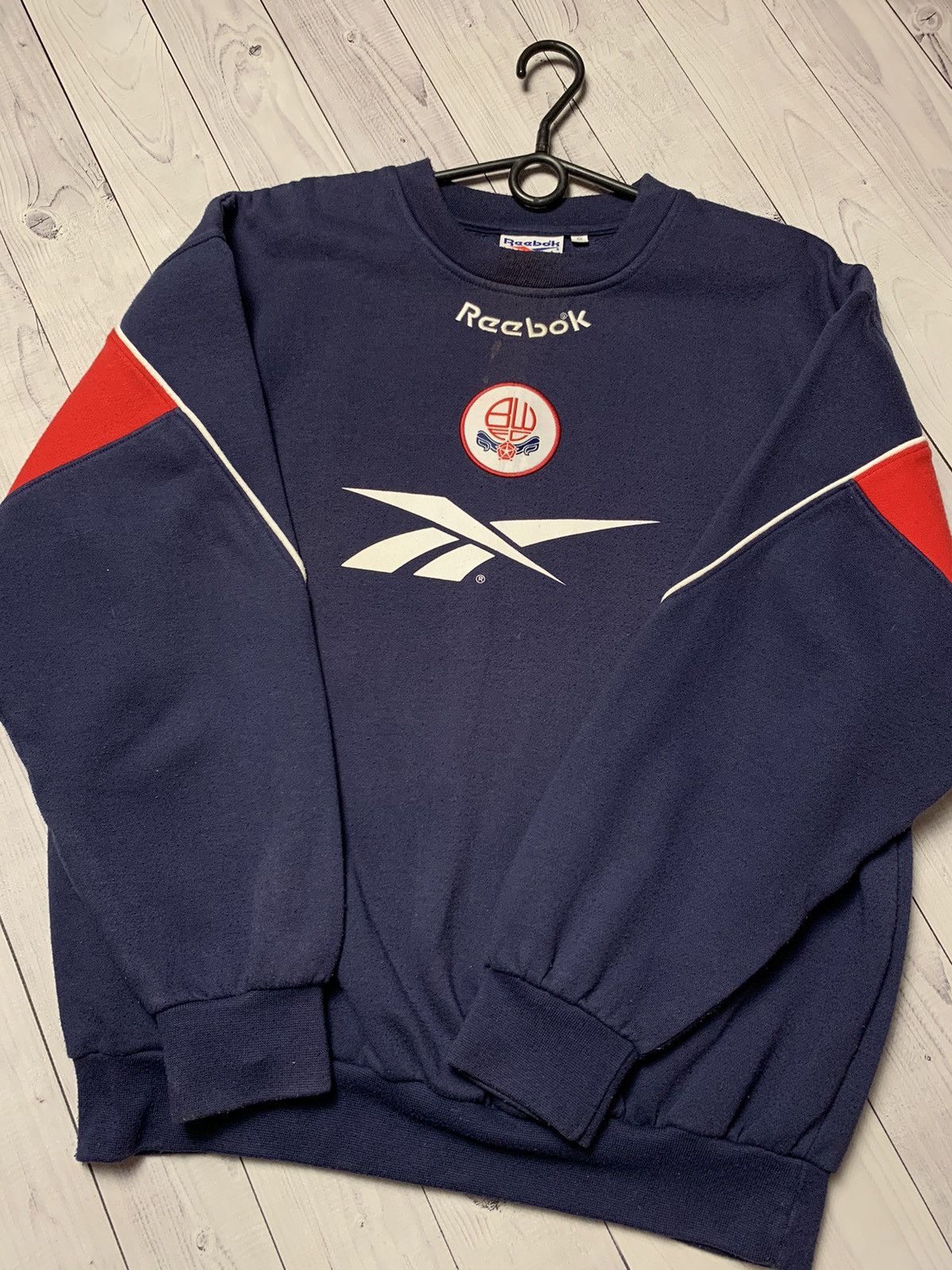 Reebok × Vintage Vintage Bolton Reebok soccer sweatshirt big logo rare size S Size US S / EU 44-46 / 1 - 8 Thumbnail