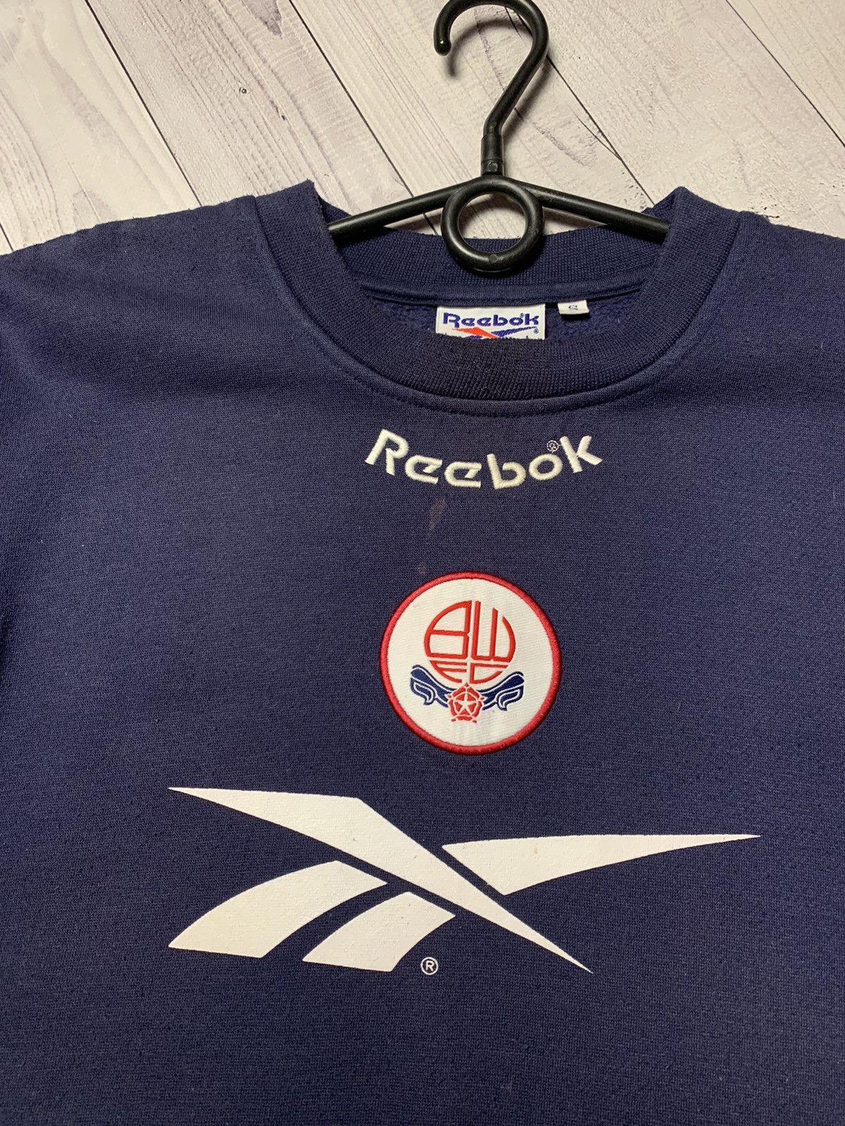 Reebok × Vintage Vintage Bolton Reebok soccer sweatshirt big logo rare size S Size US S / EU 44-46 / 1 - 7 Thumbnail