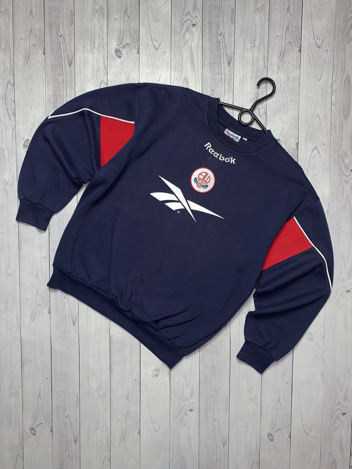 Reebok × Vintage Vintage Bolton Reebok soccer sweatshirt big logo rare size S Size US S / EU 44-46 / 1 - 1 Thumbnail
