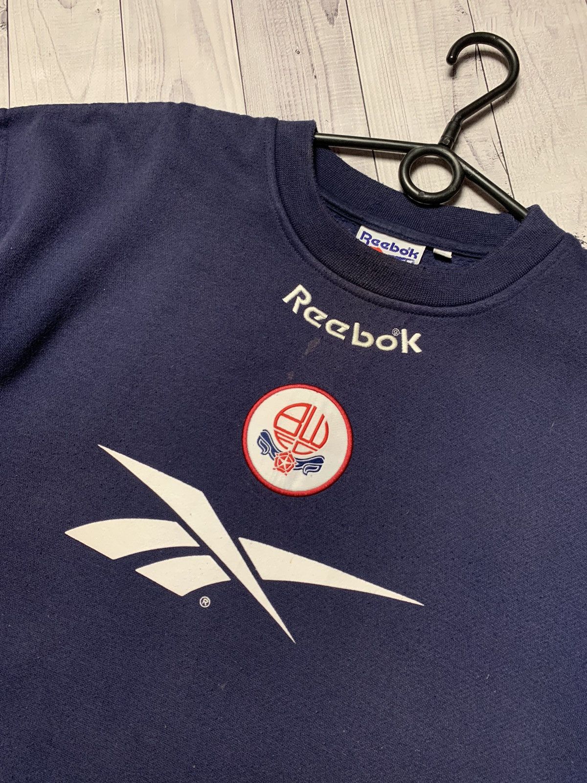 Reebok × Vintage Vintage Bolton Reebok soccer sweatshirt big logo rare size S Size US S / EU 44-46 / 1 - 5 Thumbnail