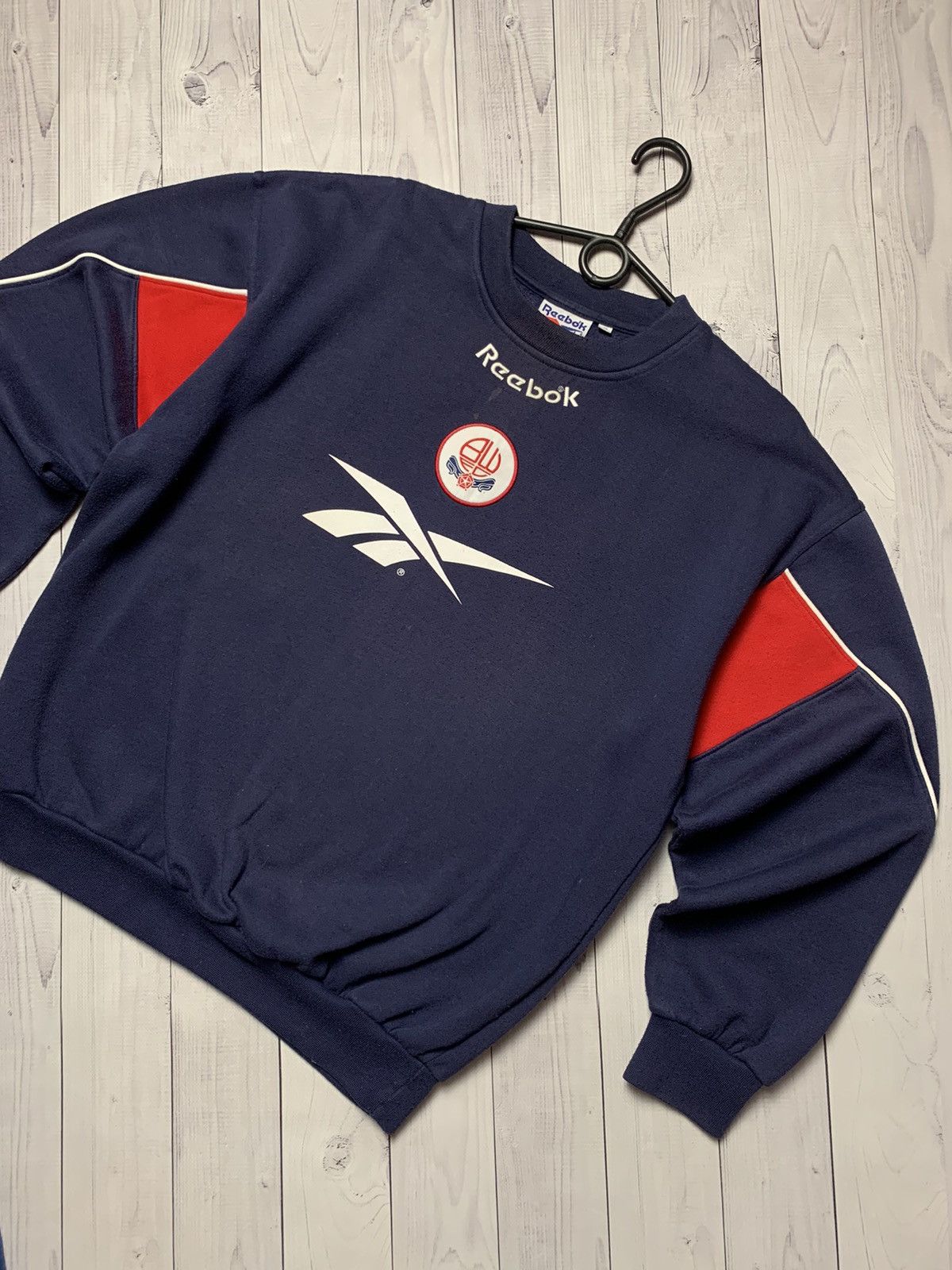 Reebok × Vintage Vintage Bolton Reebok soccer sweatshirt big logo rare size S Size US S / EU 44-46 / 1 - 2 Thumbnail