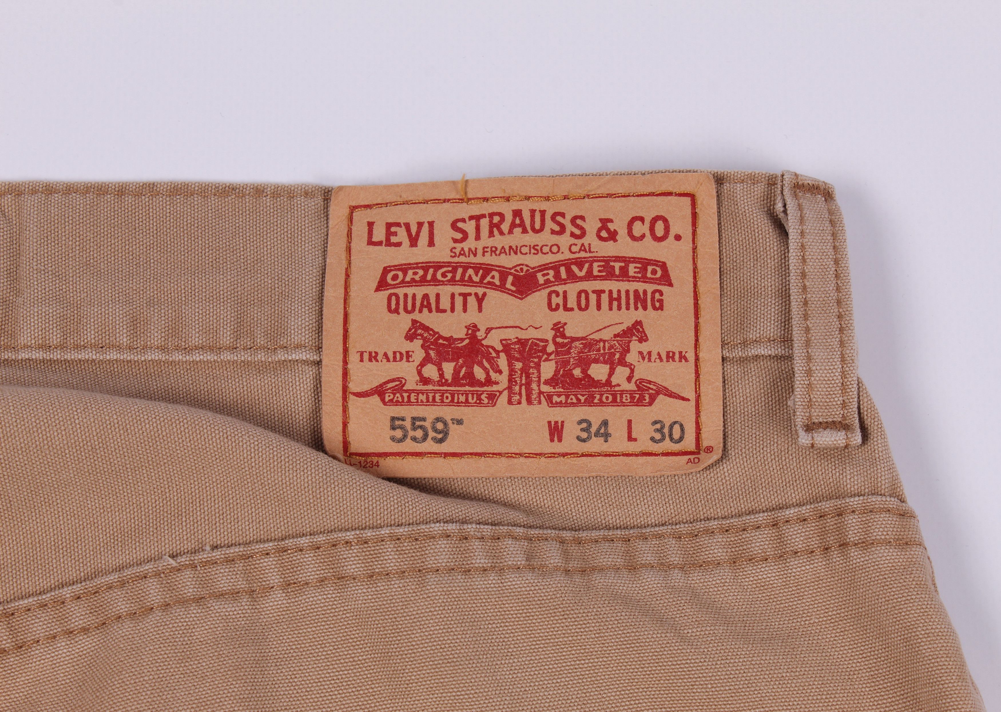 Levi's Levi's 559 Sand Khaki Straight Denim Pants Size US 34 / EU 50 - 4 Thumbnail
