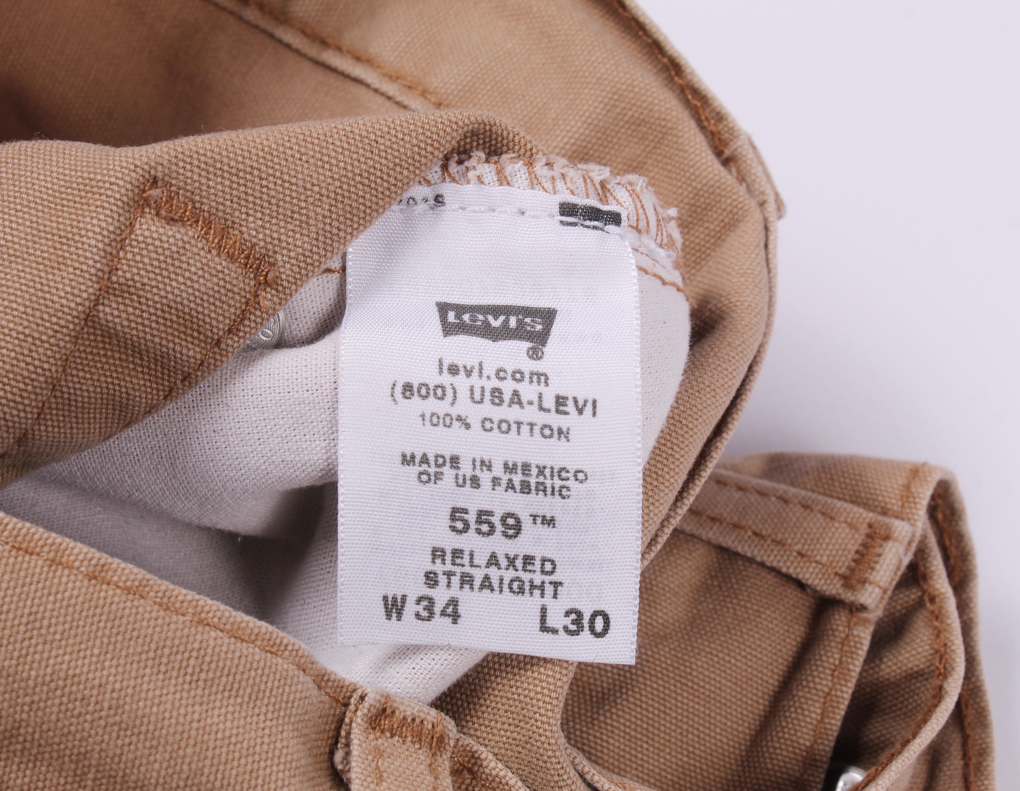 Levi's Levi's 559 Sand Khaki Straight Denim Pants Size US 34 / EU 50 - 7 Thumbnail