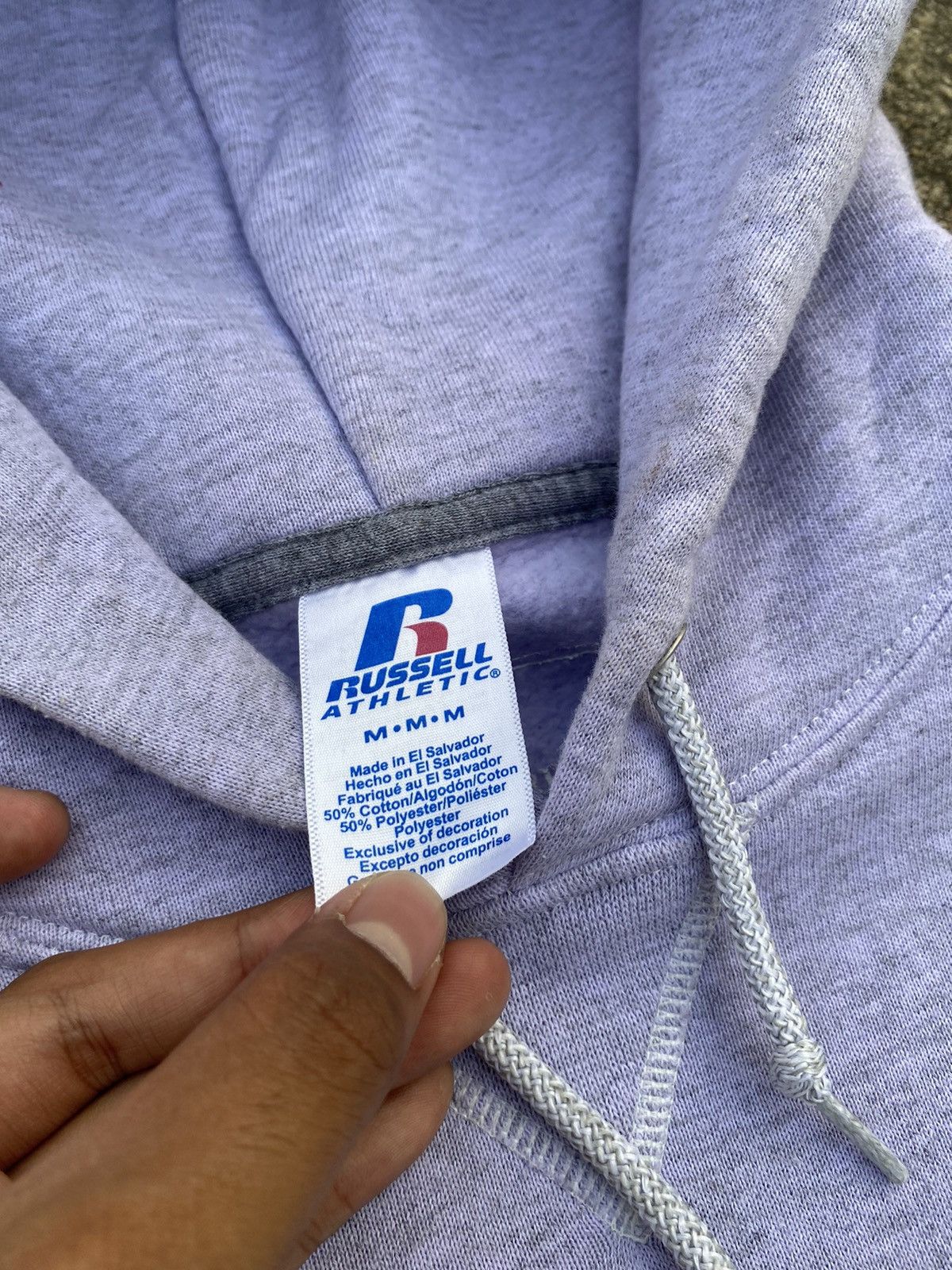 Vintage VTG Purple Grey Russell Athletic Hoodie (M) Size US M / EU 48-50 / 2 - 18 Thumbnail