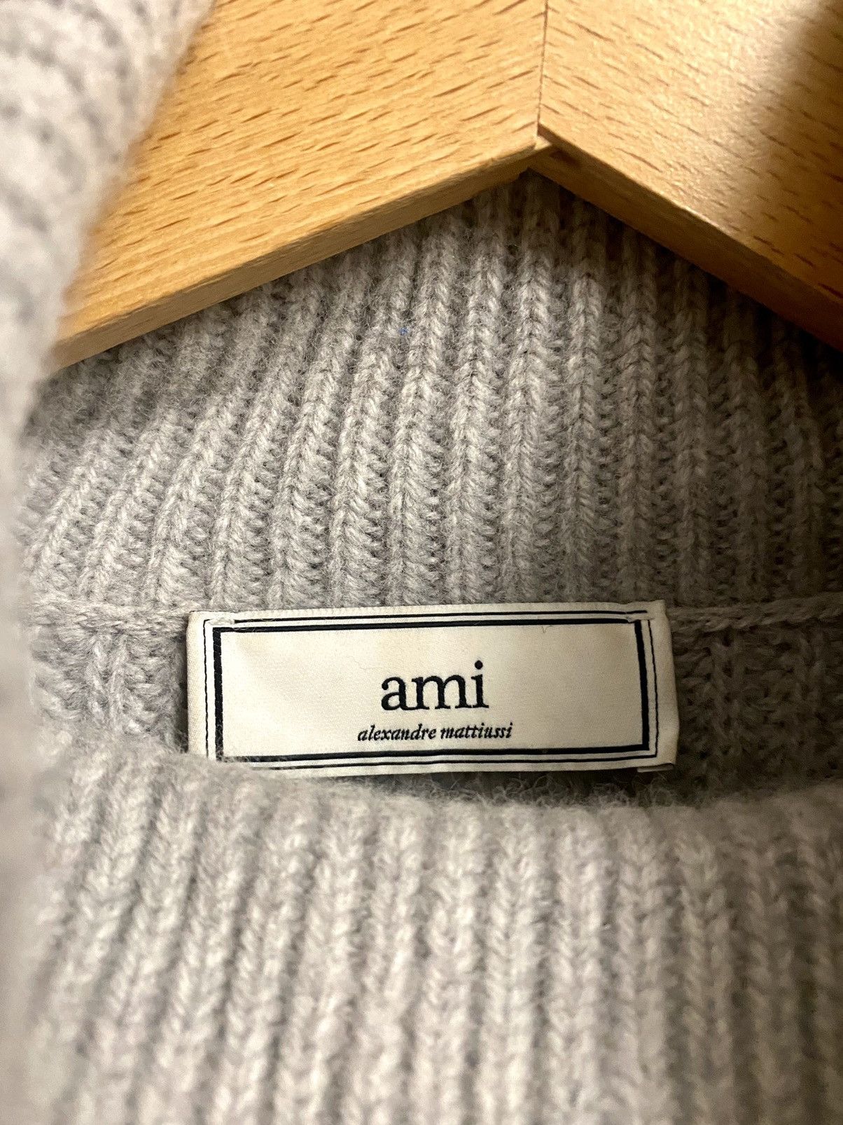 AMI Ami bi textured knit jumper gris wool M Size US M / EU 48-50 / 2 - 2 Thumbnail