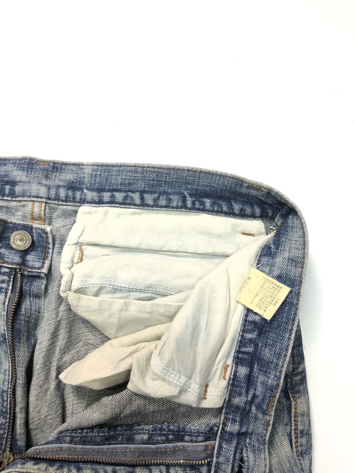 Japanese Brand × Vintage WORLD JEAN INTERNATIONAL DISSTRESSED BLUE WASH CARGO DENIM Size US 31 - 5 Thumbnail