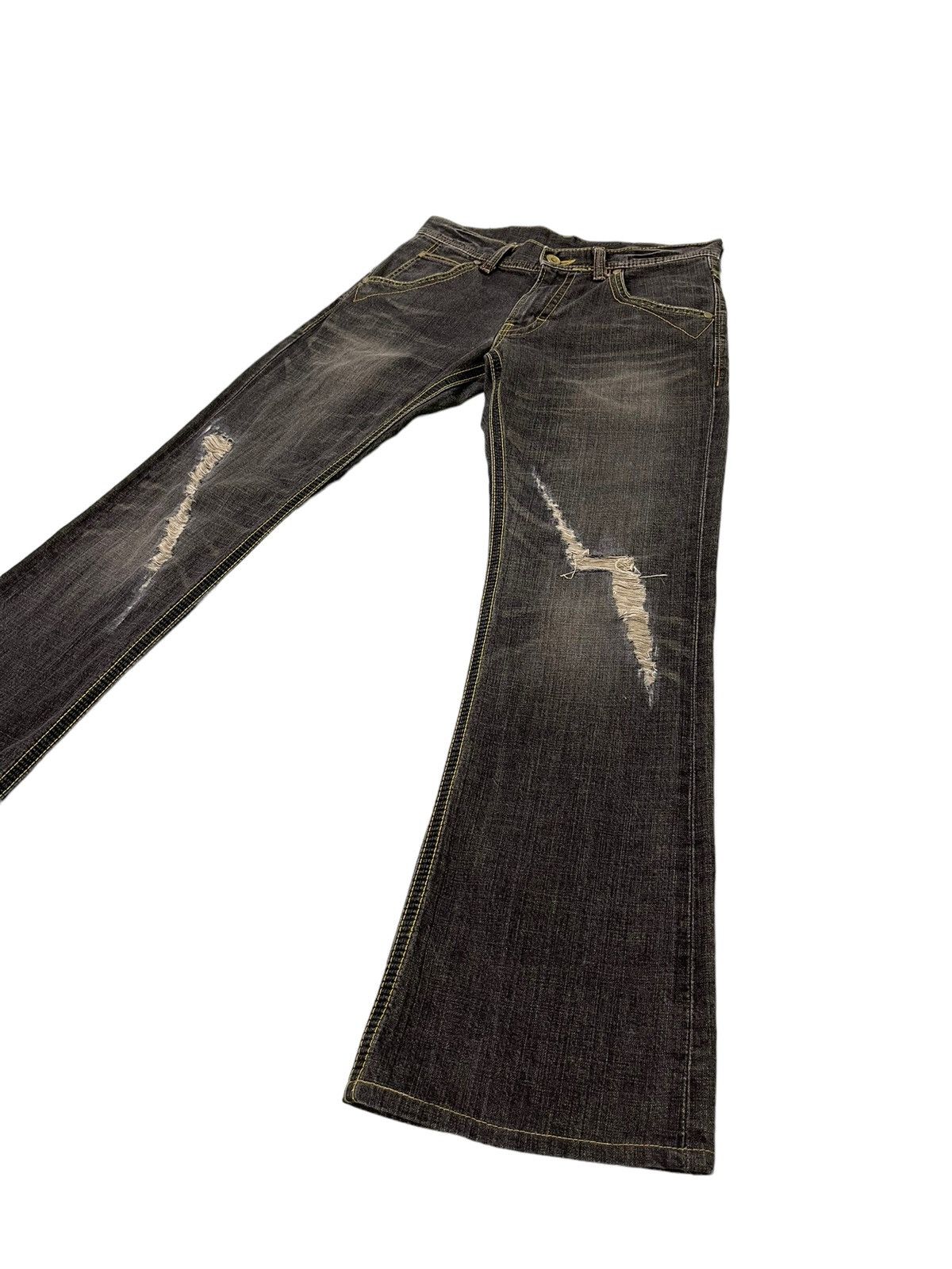 Flare Jeans Wrangler Distress Denim Low Rise Boot Cut 2🟦1