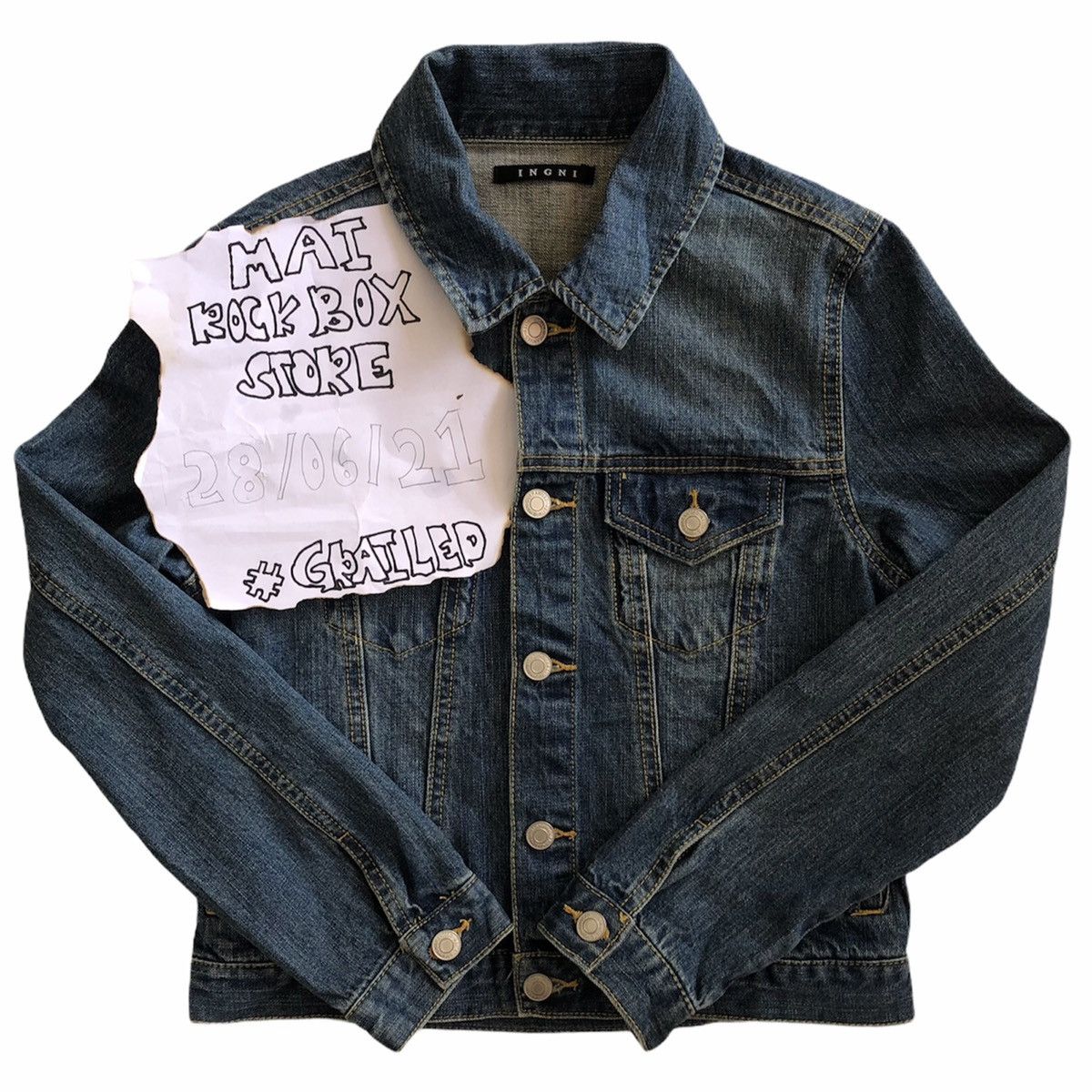 image of Y2K Denim Jacket By Ingni in Indigo Blue, Men's (Size 2XS)
