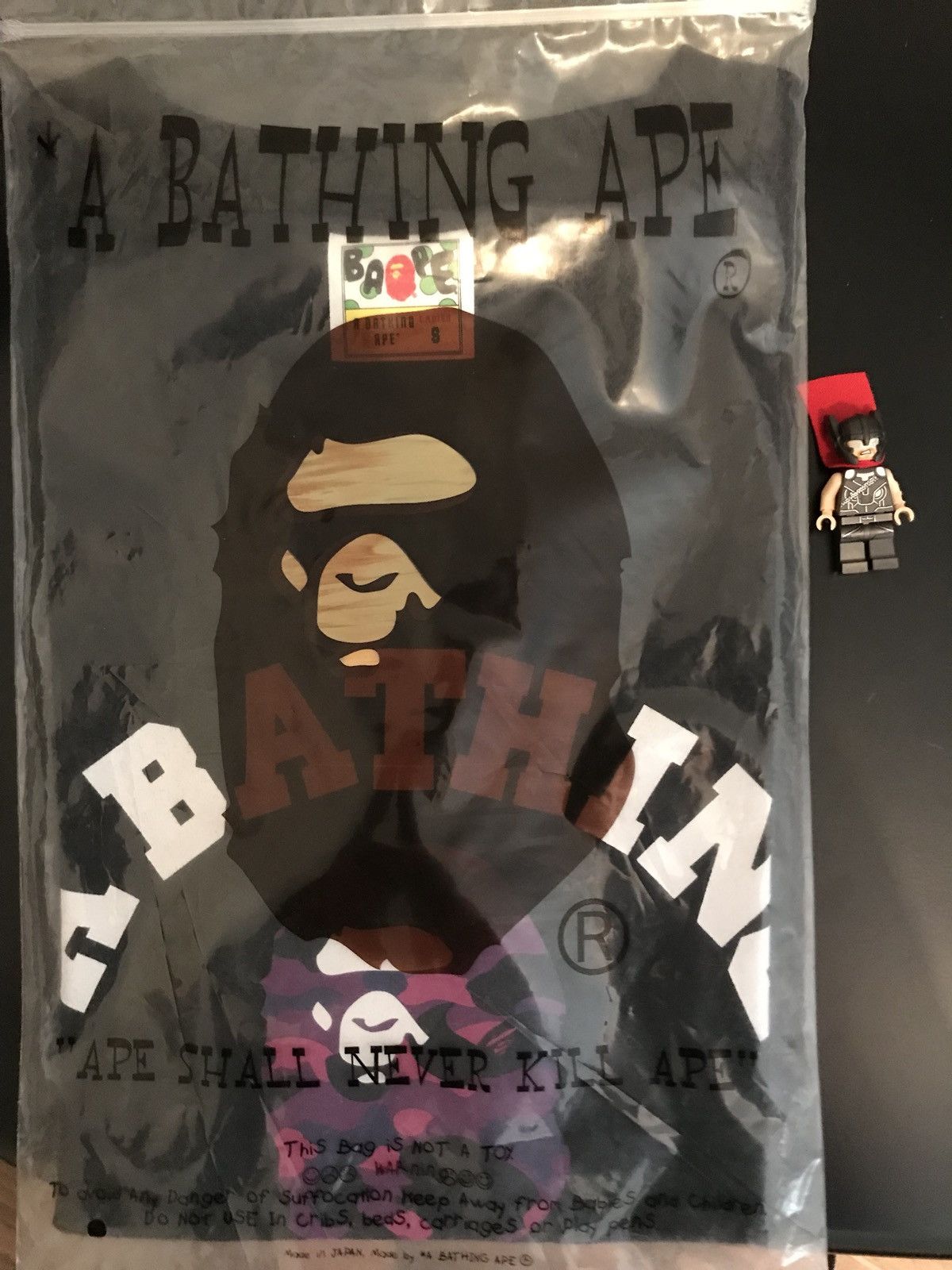 Bape Bape purple camo logo with words | Grailed
