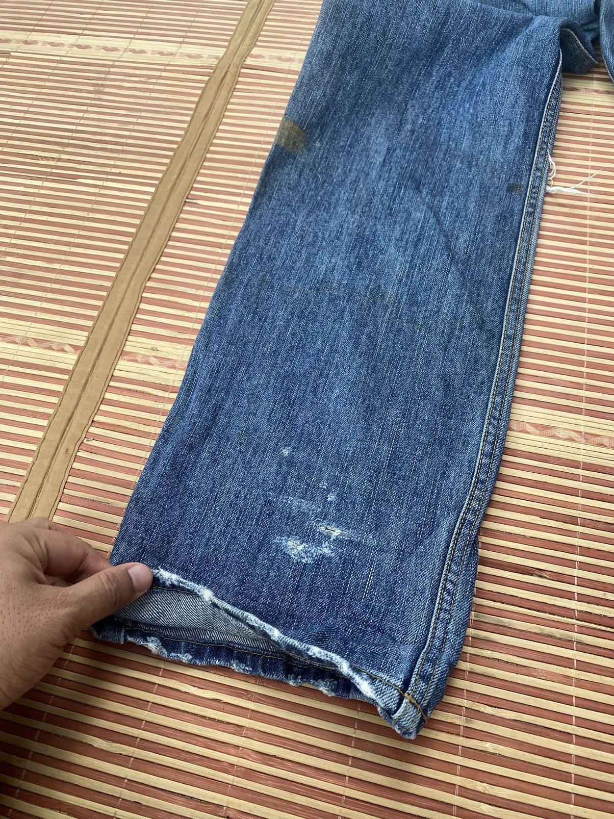 Japanese Brand E Hyphen World Gallery Distressed Pant Size US 31 - 8 Thumbnail