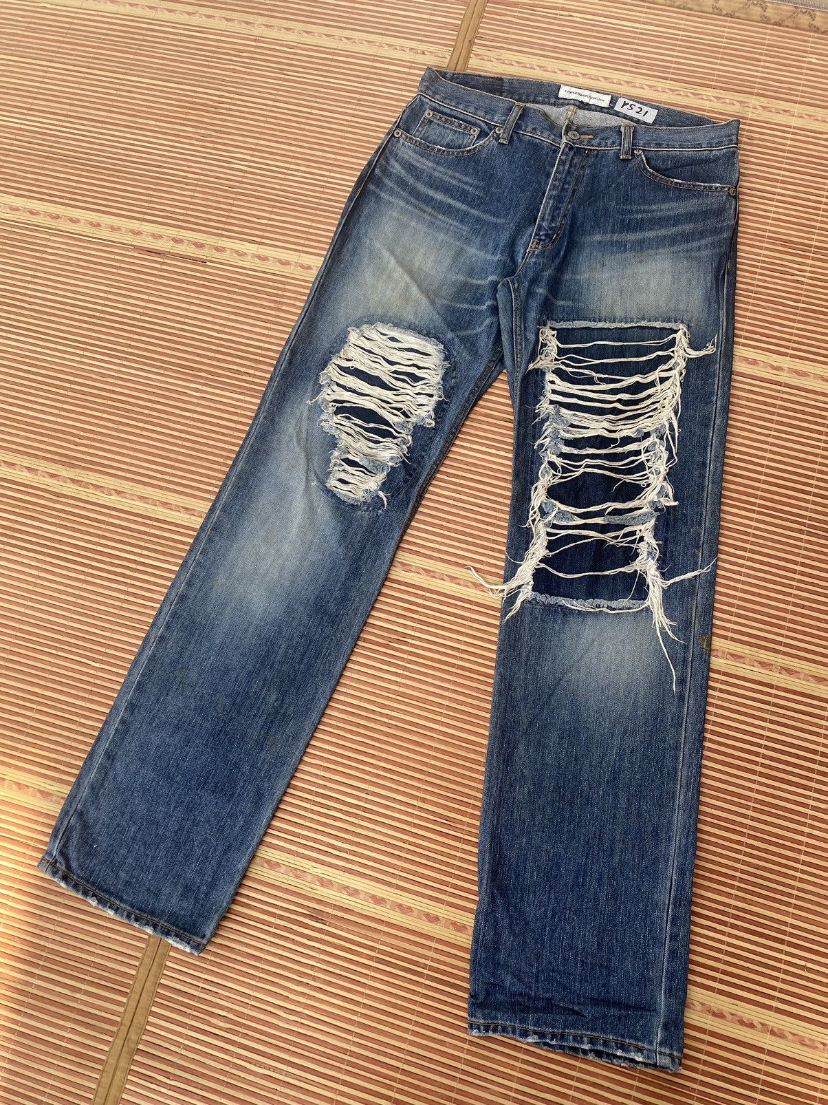 Japanese Brand E Hyphen World Gallery Distressed Pant Size US 31 - 2 Thumbnail