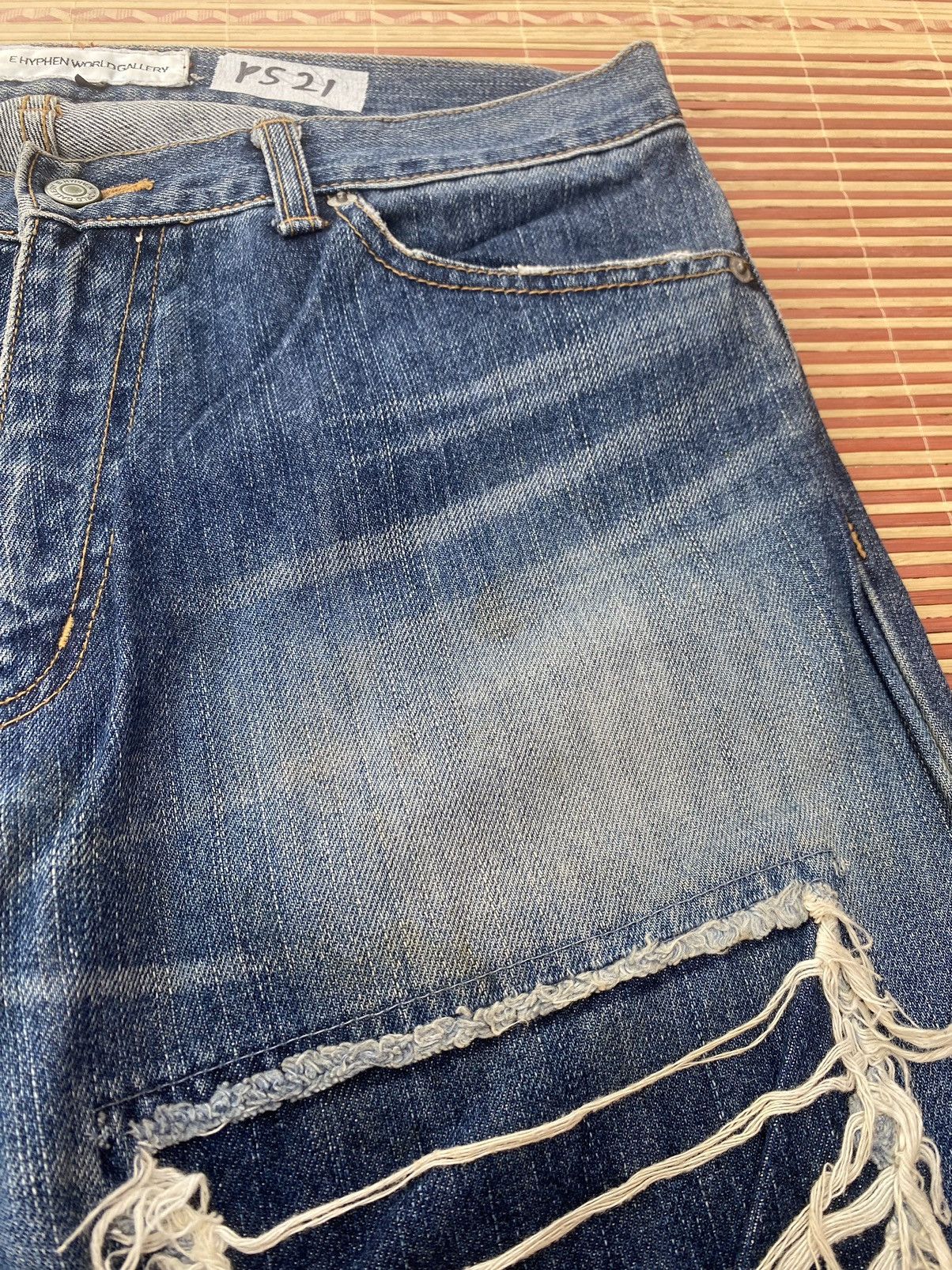 Japanese Brand E Hyphen World Gallery Distressed Pant Size US 31 - 6 Thumbnail