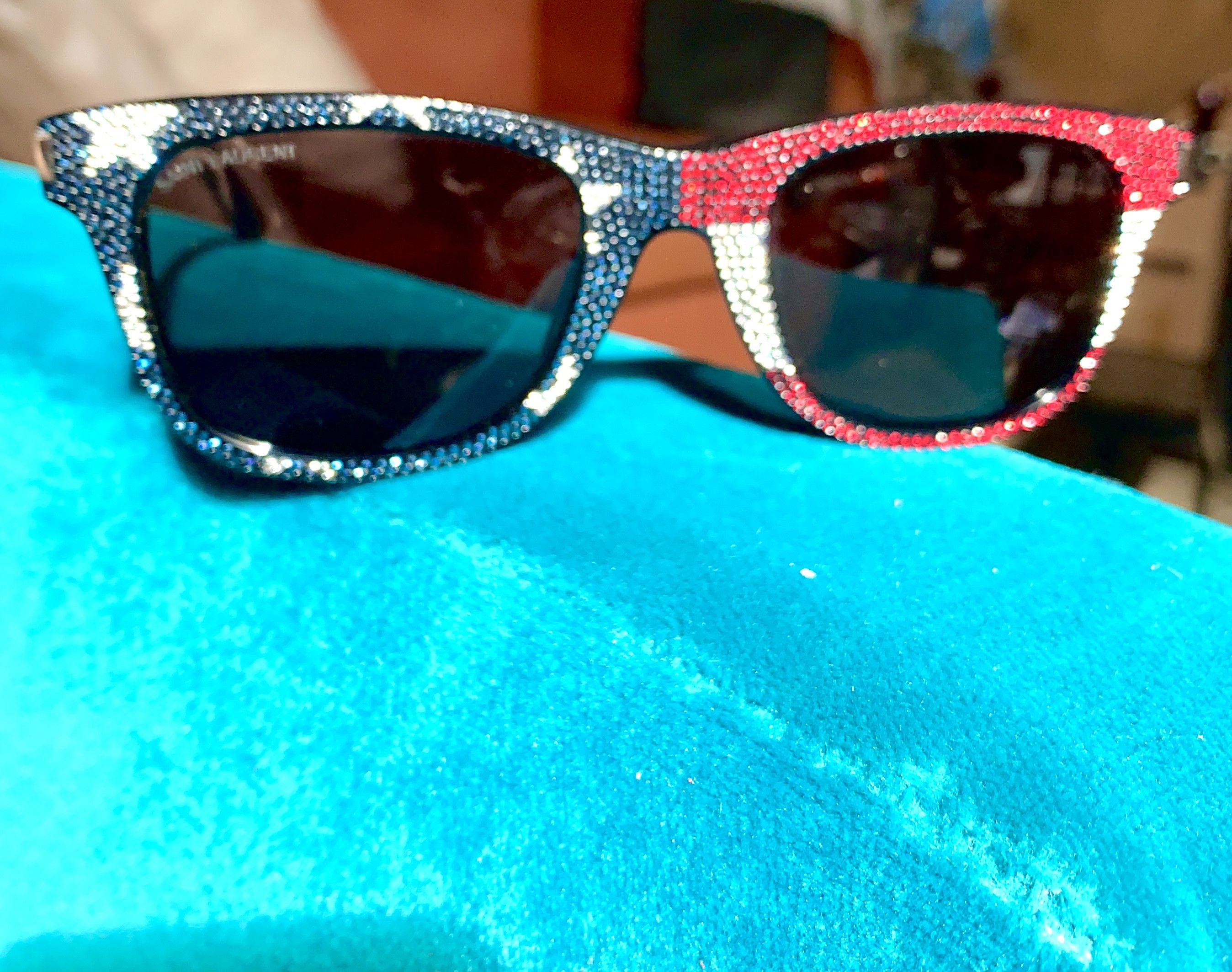 Saint Laurent Paris × Yves Saint Laurent Saint Laurent x Swarovski American Pop Wayfarer Sunglasses Size ONE SIZE - 4 Thumbnail