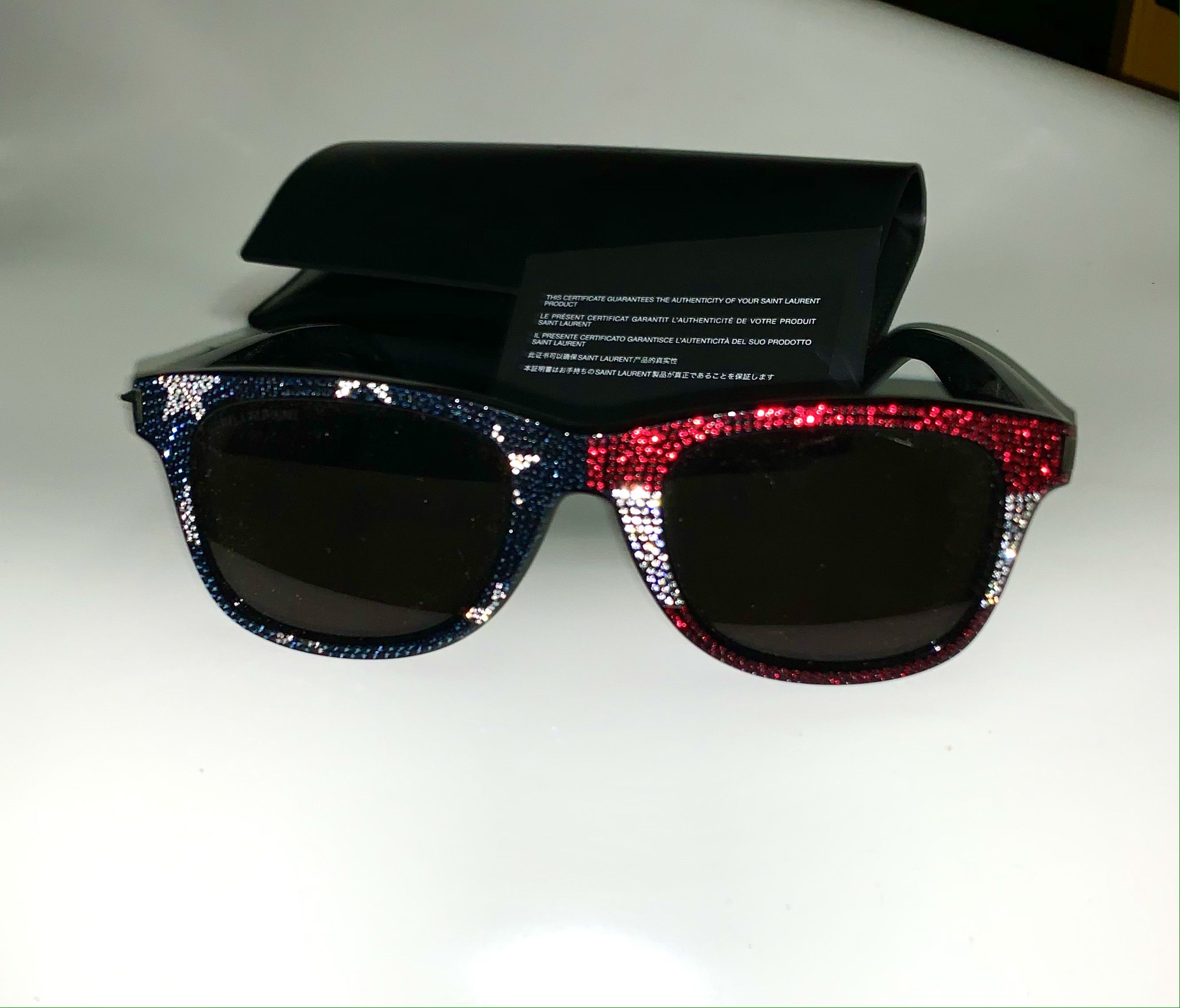 Saint Laurent Paris × Yves Saint Laurent Saint Laurent x Swarovski American Pop Wayfarer Sunglasses Size ONE SIZE - 1 Thumbnail