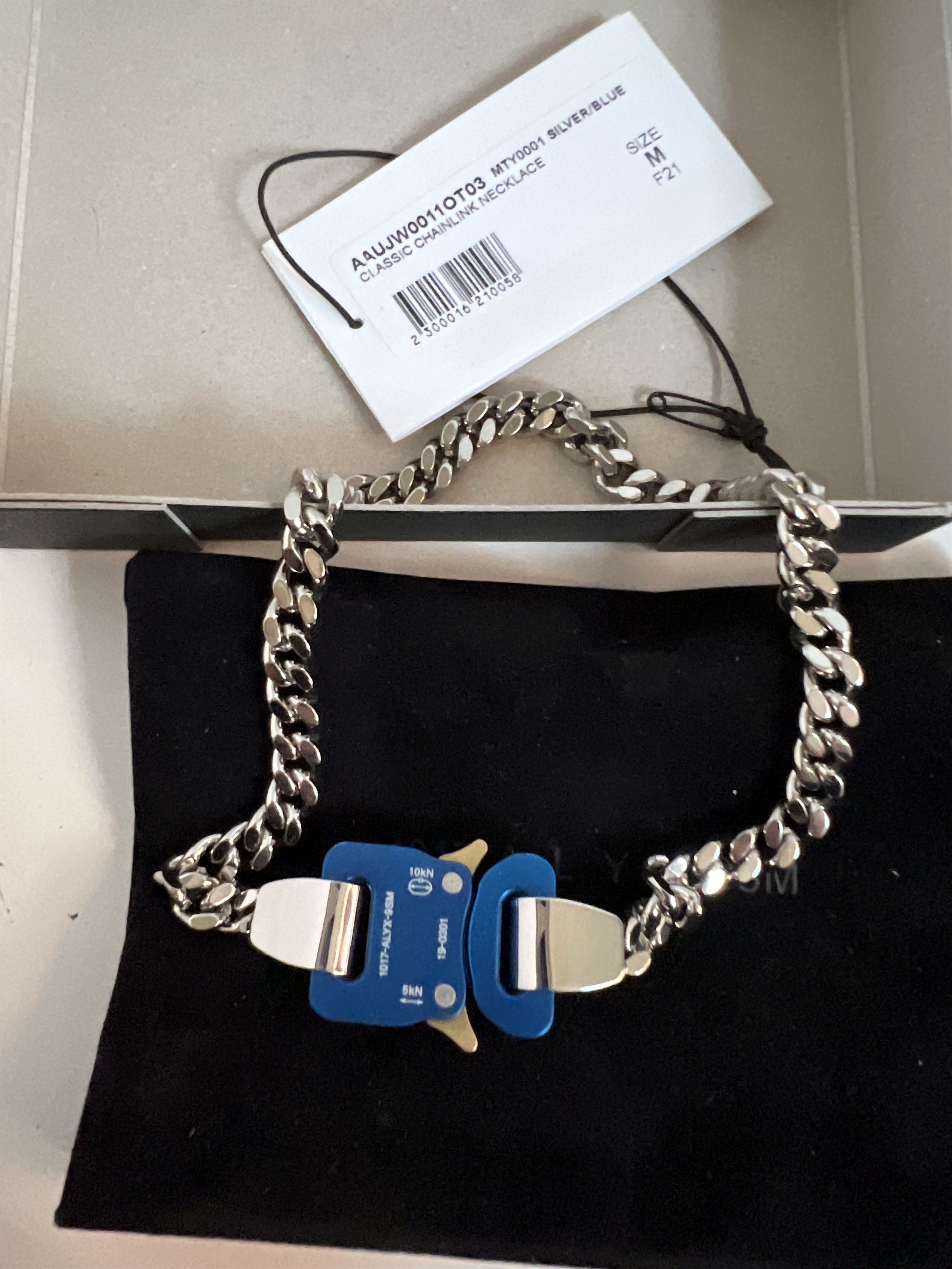 1017 ALYX 9SM 1017 ALYX 9SM Silver & Blue Classic Chainlink Necklace M Size ONE SIZE - 3 Thumbnail