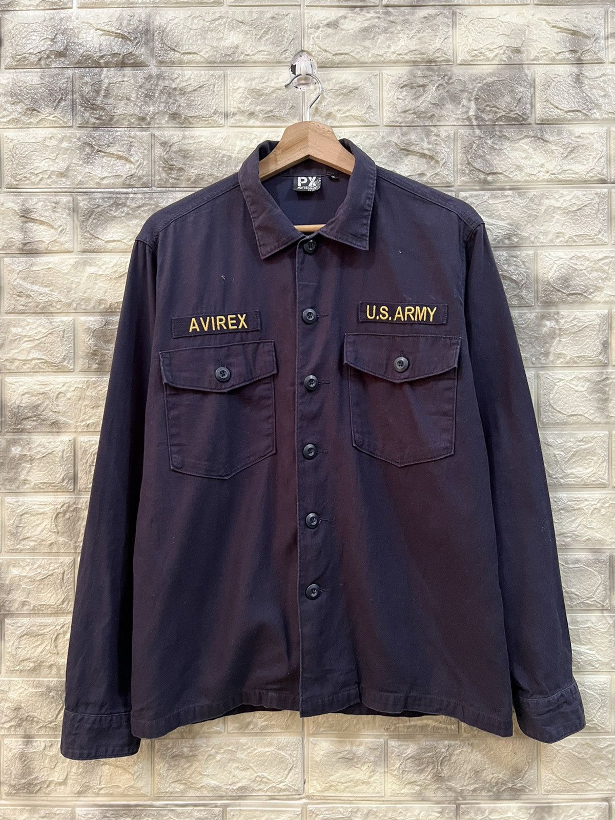 image of Avirex Us Army Shirt in Dark Blue, Men's (Size Medium)