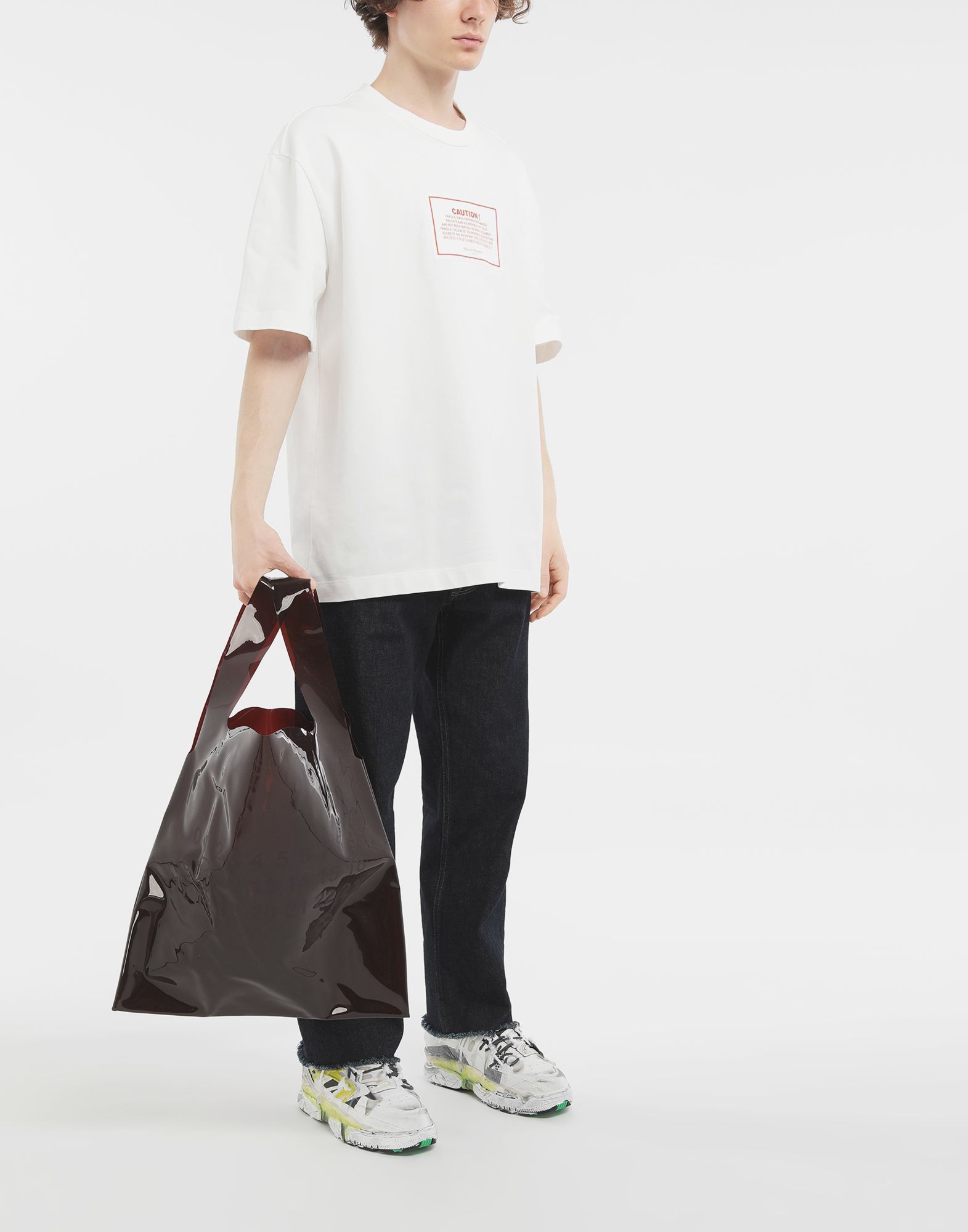 Maison Margiela Maison Margiela Caution Oversized T-Shirt Size US XL / EU 56 / 4 - 2 Thumbnail
