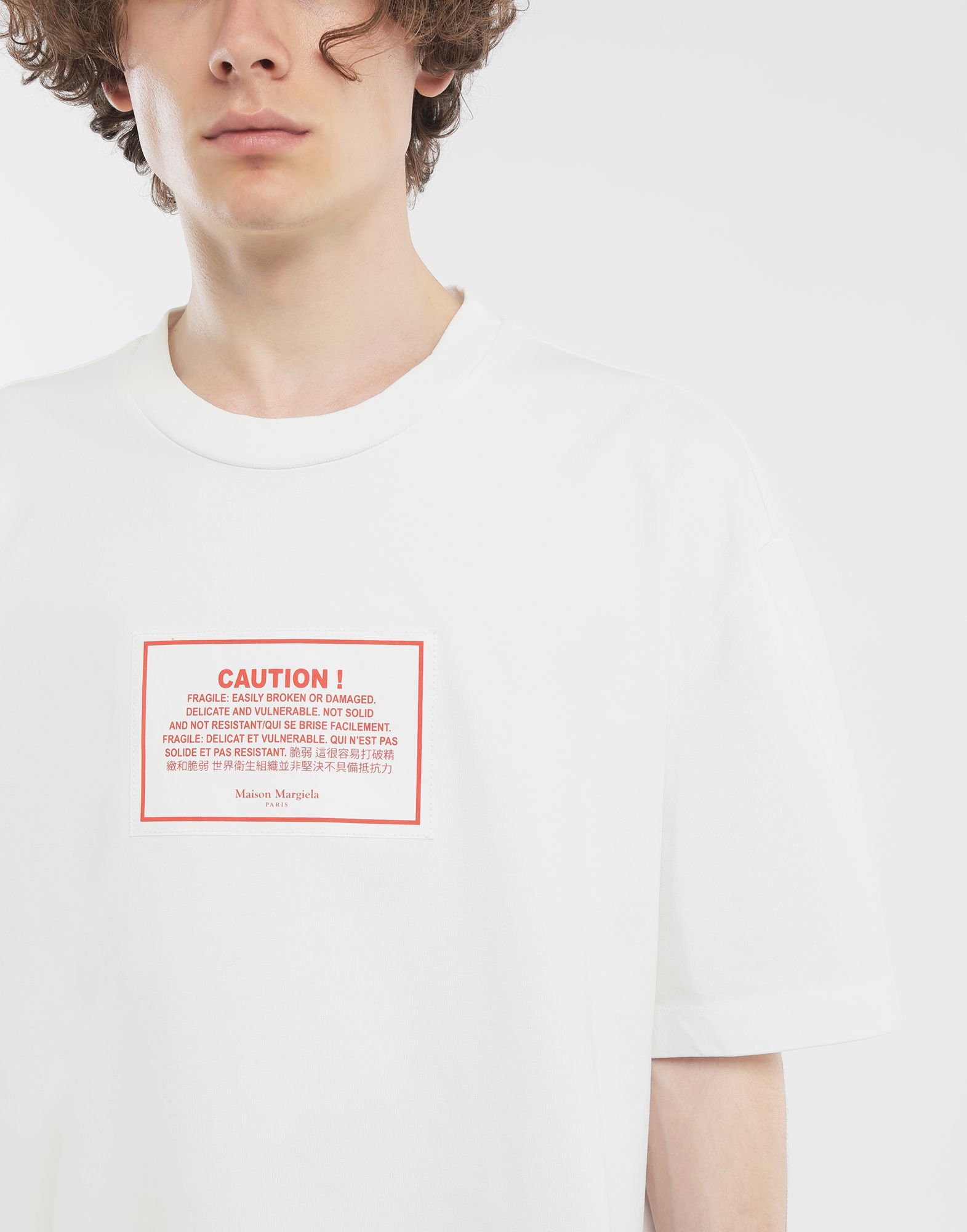 Maison Margiela Maison Margiela Caution Oversized T-Shirt Size US XL / EU 56 / 4 - 1 Thumbnail