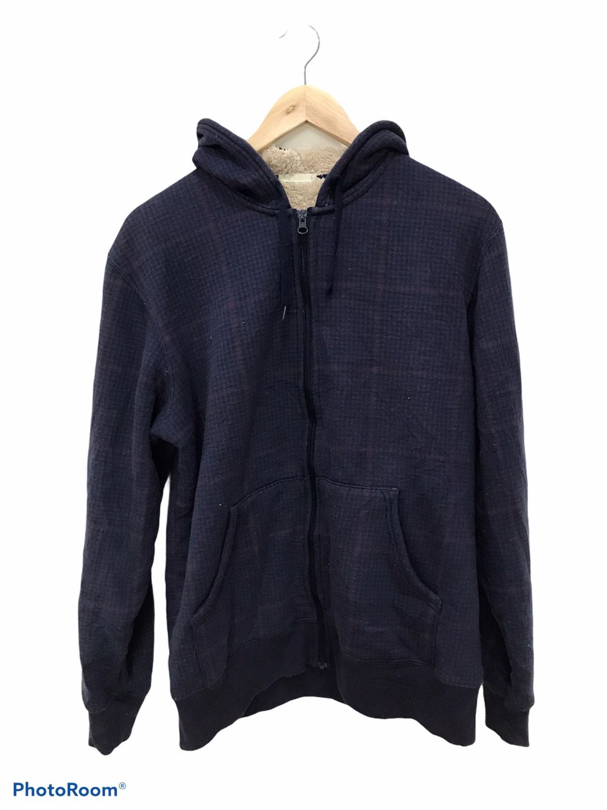 Japanese Brand Plaid sheep’s wool inner hooded sweatshirt Size US M / EU 48-50 / 2 - 1 Thumbnail