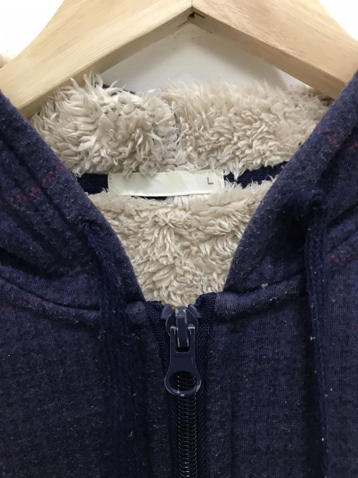 Japanese Brand Plaid sheep’s wool inner hooded sweatshirt Size US M / EU 48-50 / 2 - 4 Thumbnail