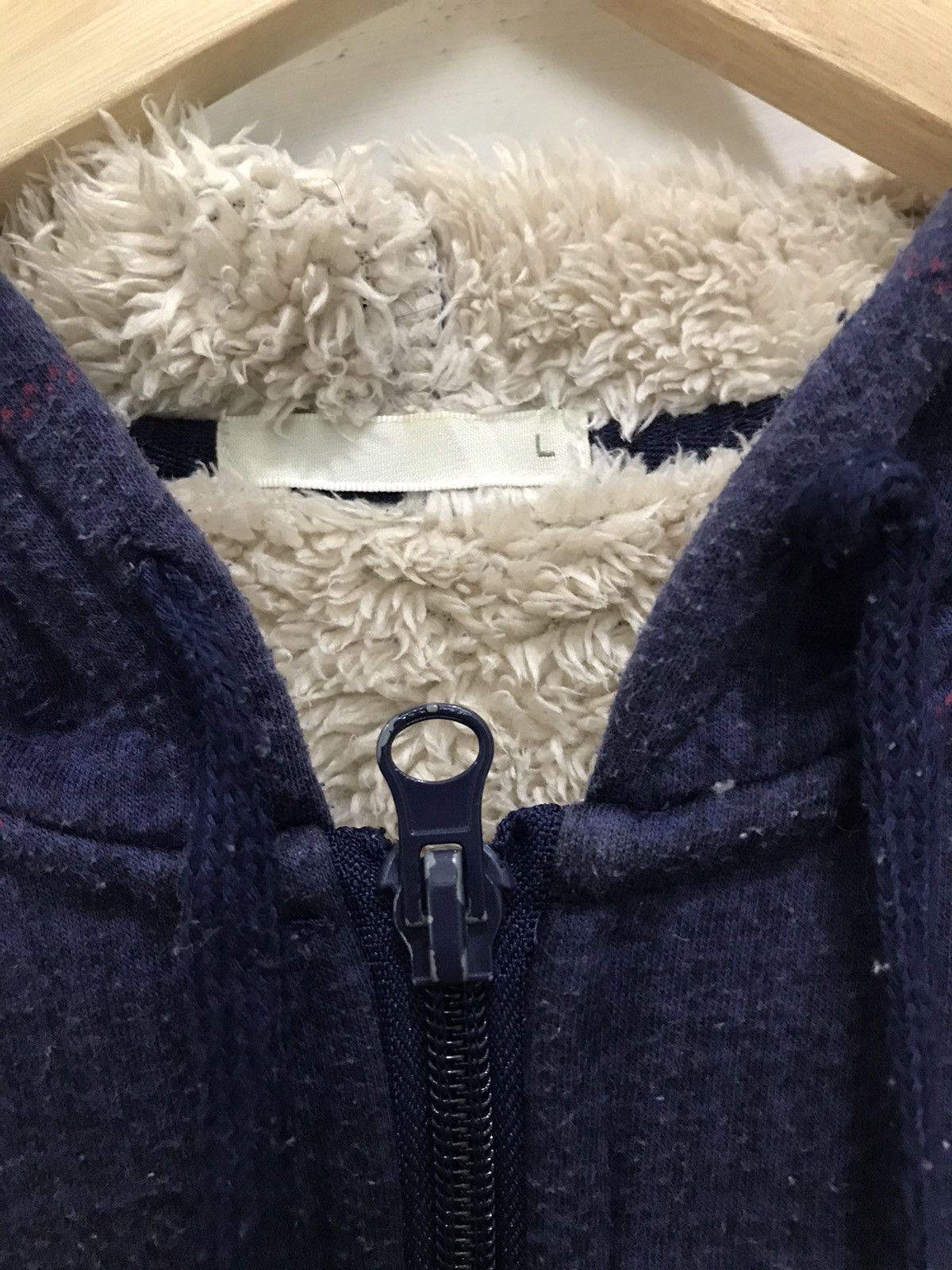 Japanese Brand Plaid sheep’s wool inner hooded sweatshirt Size US M / EU 48-50 / 2 - 5 Thumbnail