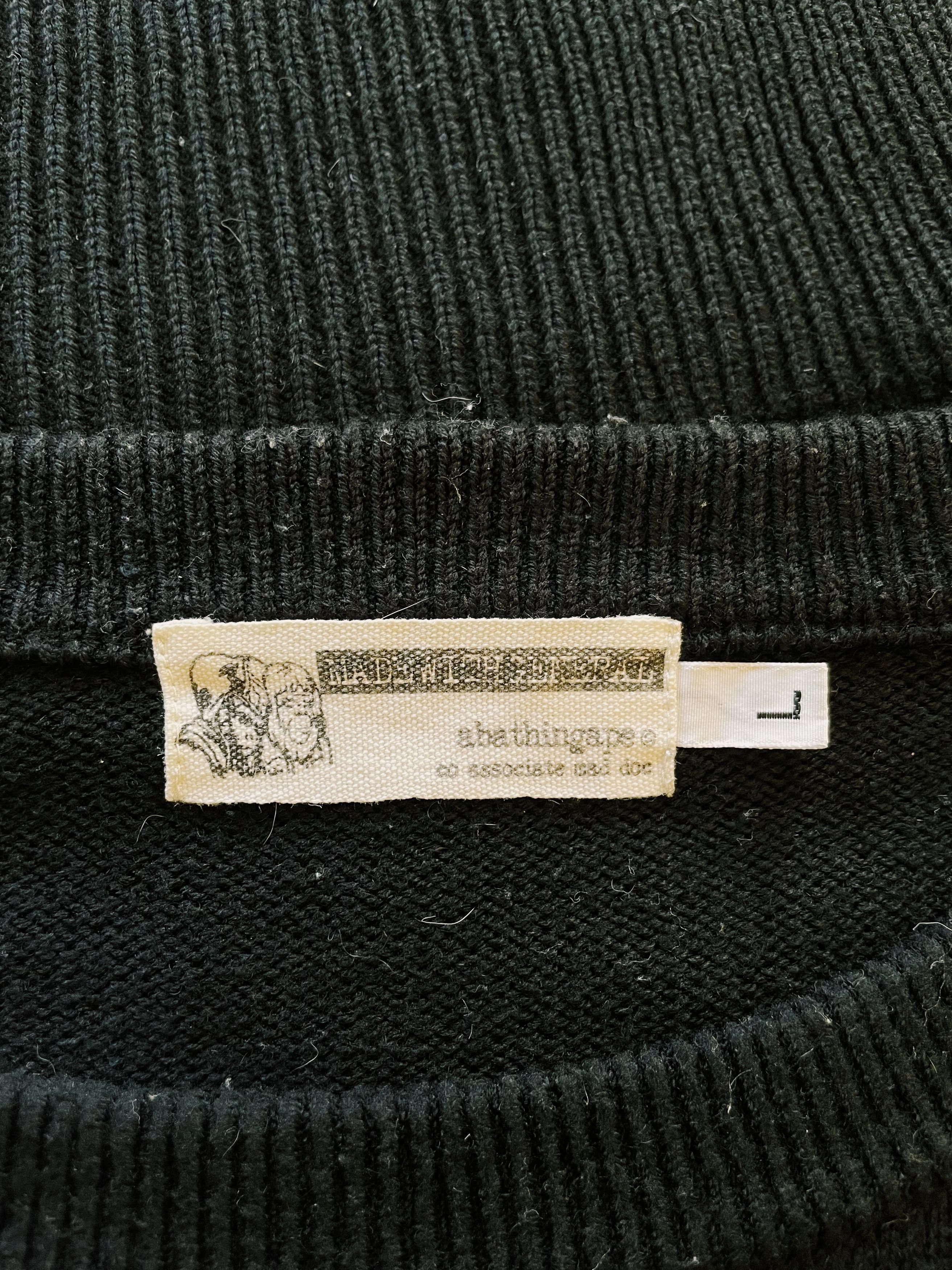 Bape × Nigo × Vintage Vintage Y2K Bape Mad Ape Face Knit Sweater Black Size US L / EU 52-54 / 3 - 8 Thumbnail