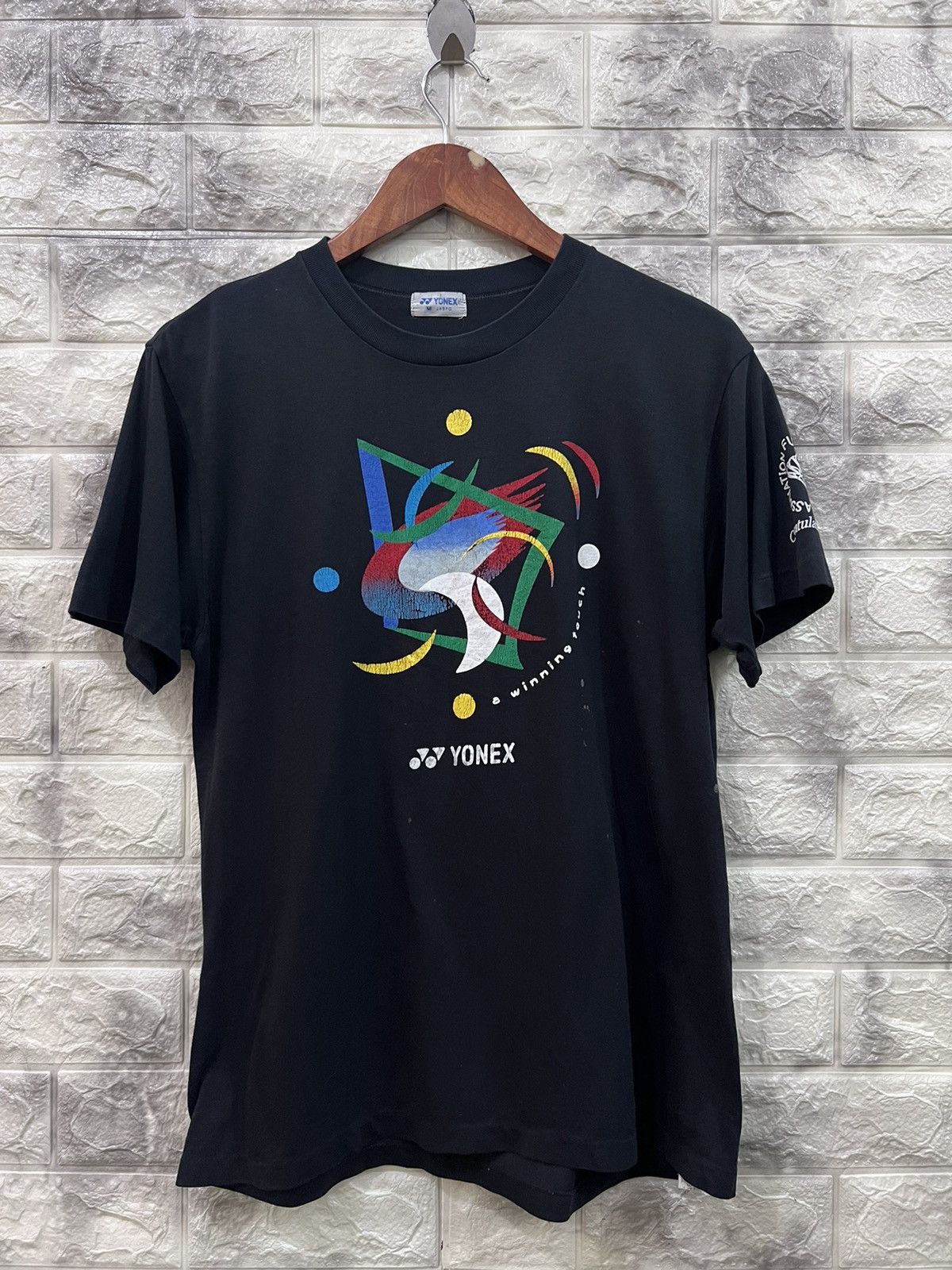 image of Vintage 90’S Yonex Black Tee, Men's (Size Medium)