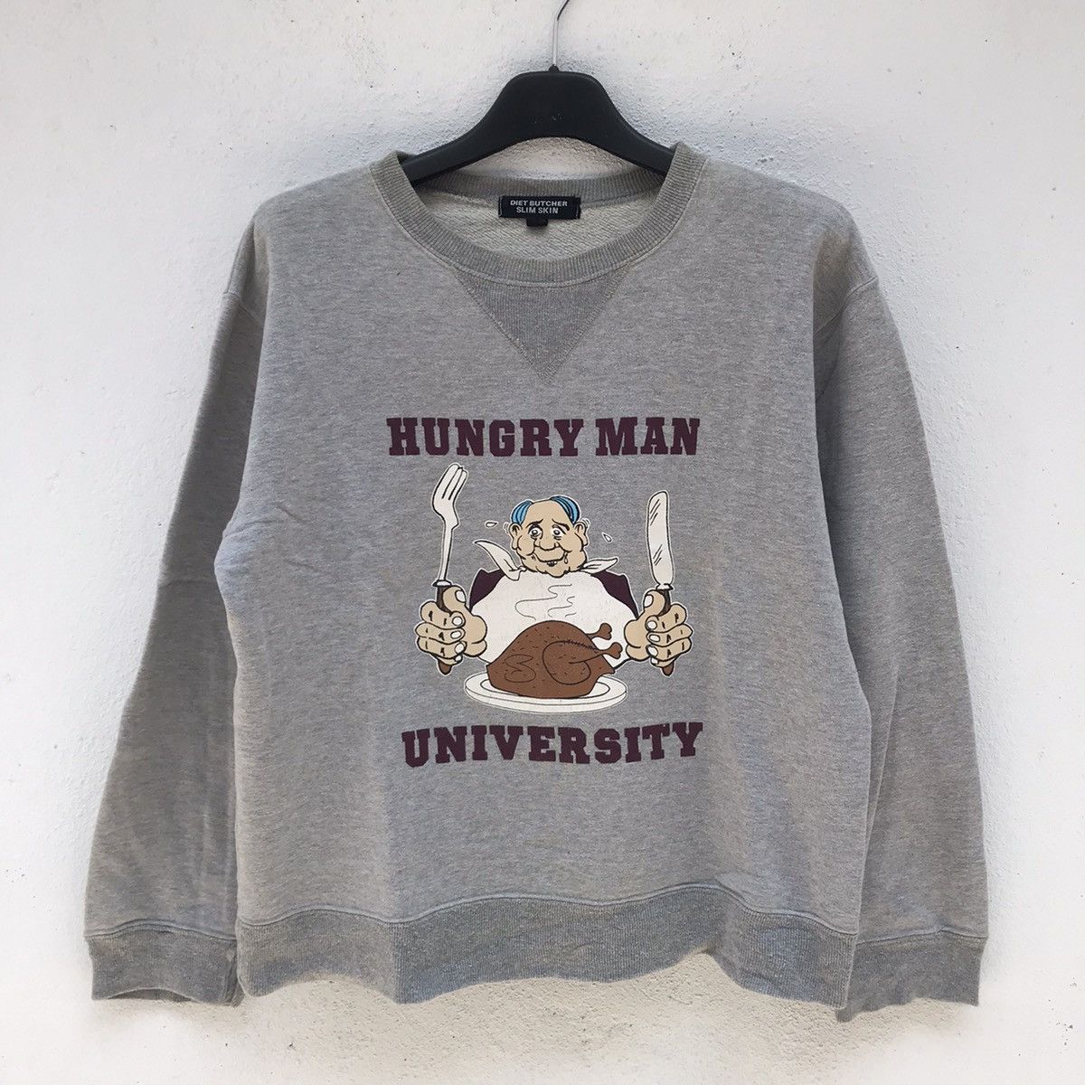 Japanese Brand × Vintage Made in Japan Vintage Hungry Man University Sweatshirt Size US S / EU 44-46 / 1 - 1 Thumbnail