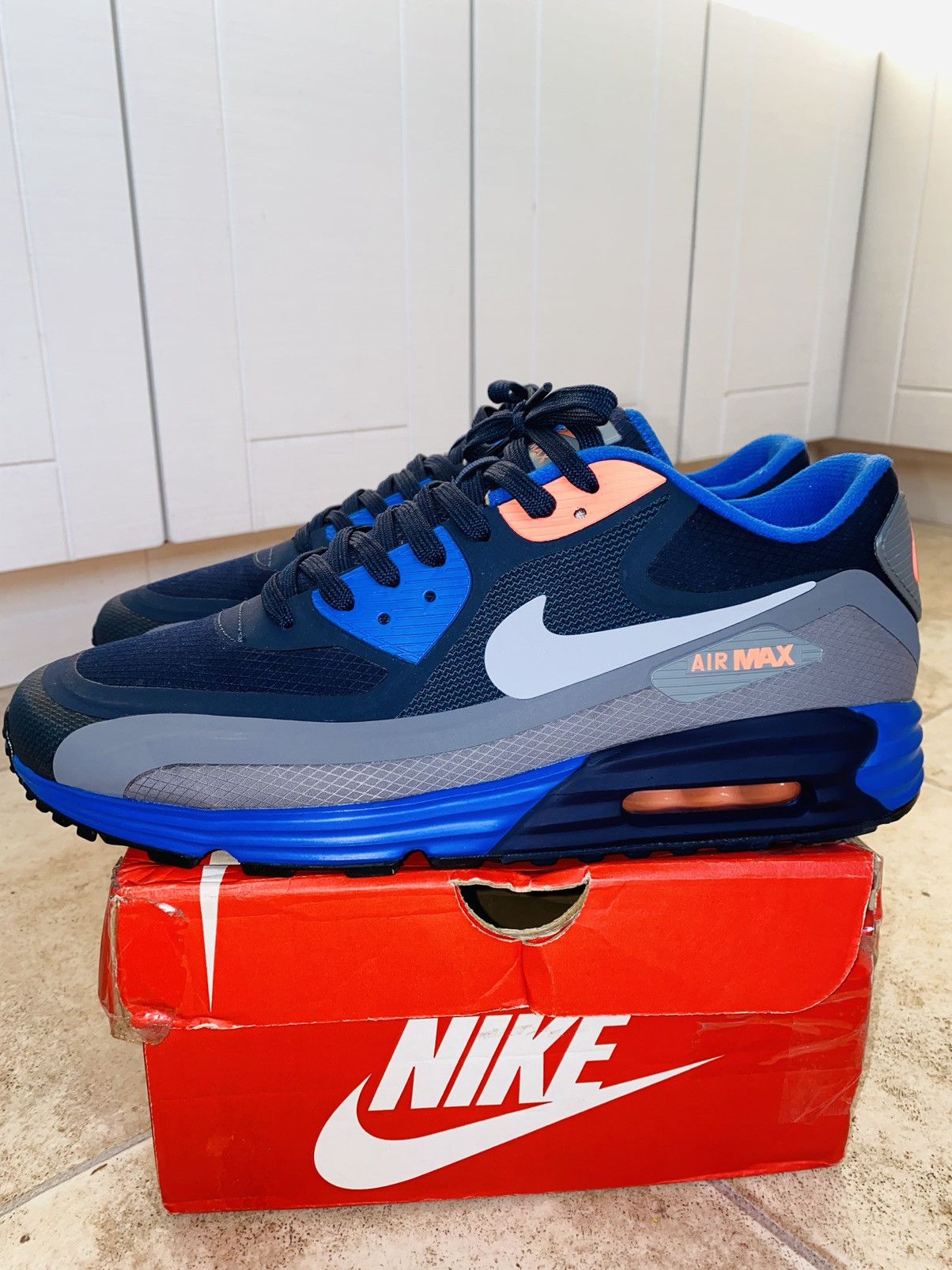 image of Atmos x Nikelab Airmax 90 Lunarwr 2014 Supreme Bw Patta Maharishi Tn Shoes in Blue, Men's (Size 11)