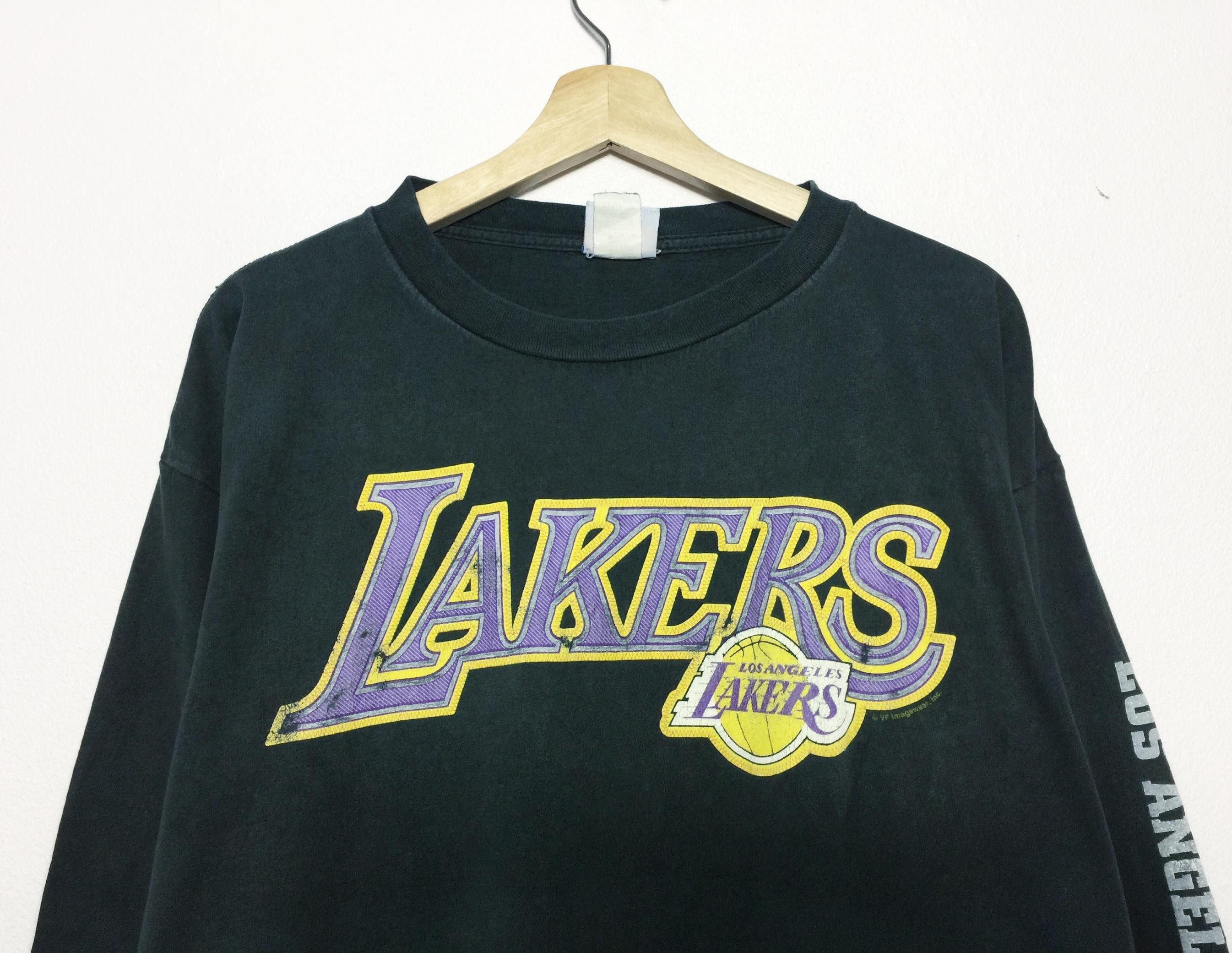 NBA Rare Vintage Los Angeles Lakers L/S Tees Size US XL / EU 56 / 4 - 2 Thumbnail