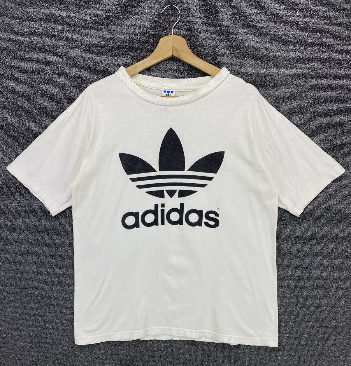 Adidas Vintage Adidas Trefoils Big Logo Print Mirror Tees T Shirts Size US M / EU 48-50 / 2 - 1 Thumbnail