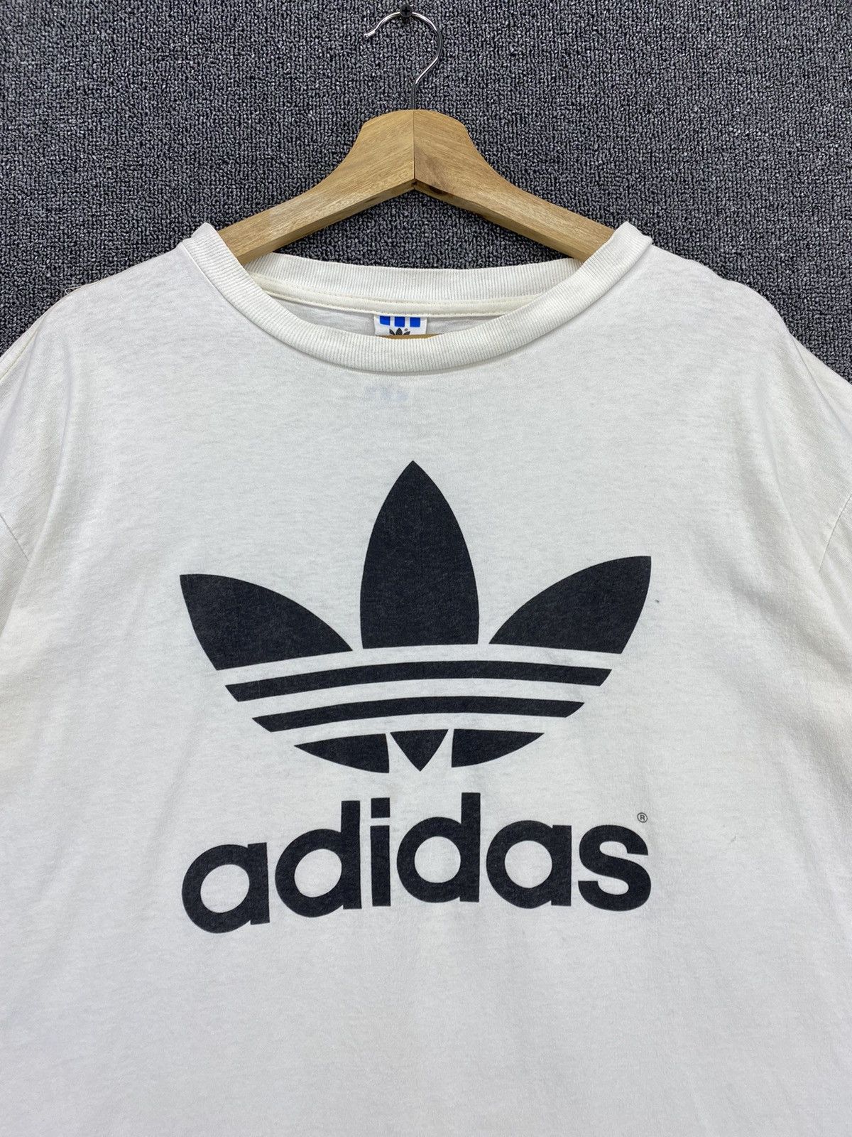 Adidas Vintage Adidas Trefoils Big Logo Print Mirror Tees T Shirts Size US M / EU 48-50 / 2 - 6 Thumbnail