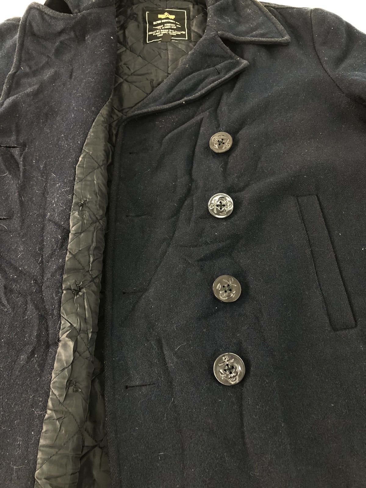 Alpha Industries × Vintage Alpha Industries Padded Button Double Breasted Peajacket Size US L / EU 52-54 / 3 - 4 Thumbnail