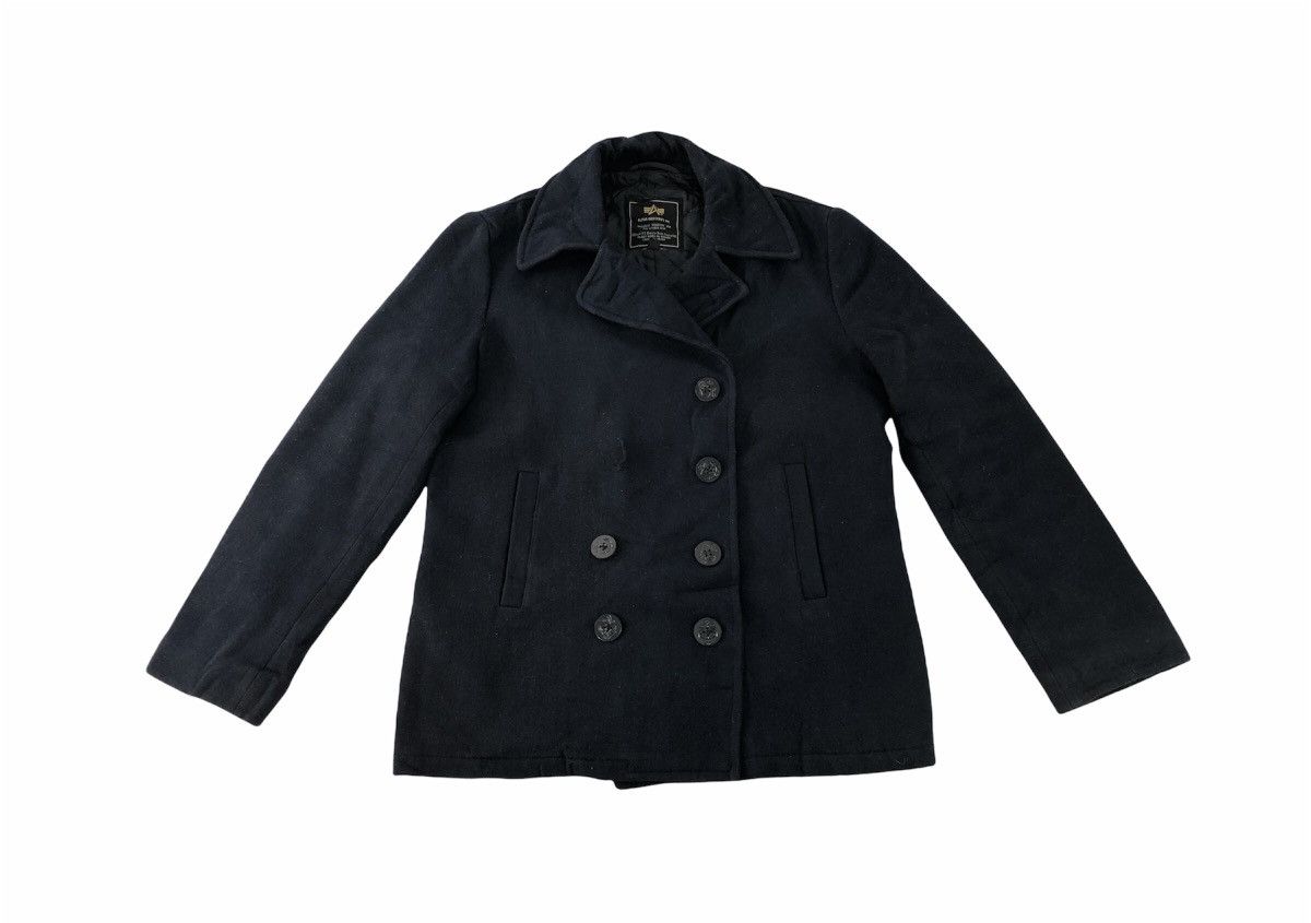 Alpha Industries × Vintage Alpha Industries Padded Button Double Breasted Peajacket Size US L / EU 52-54 / 3 - 1 Thumbnail