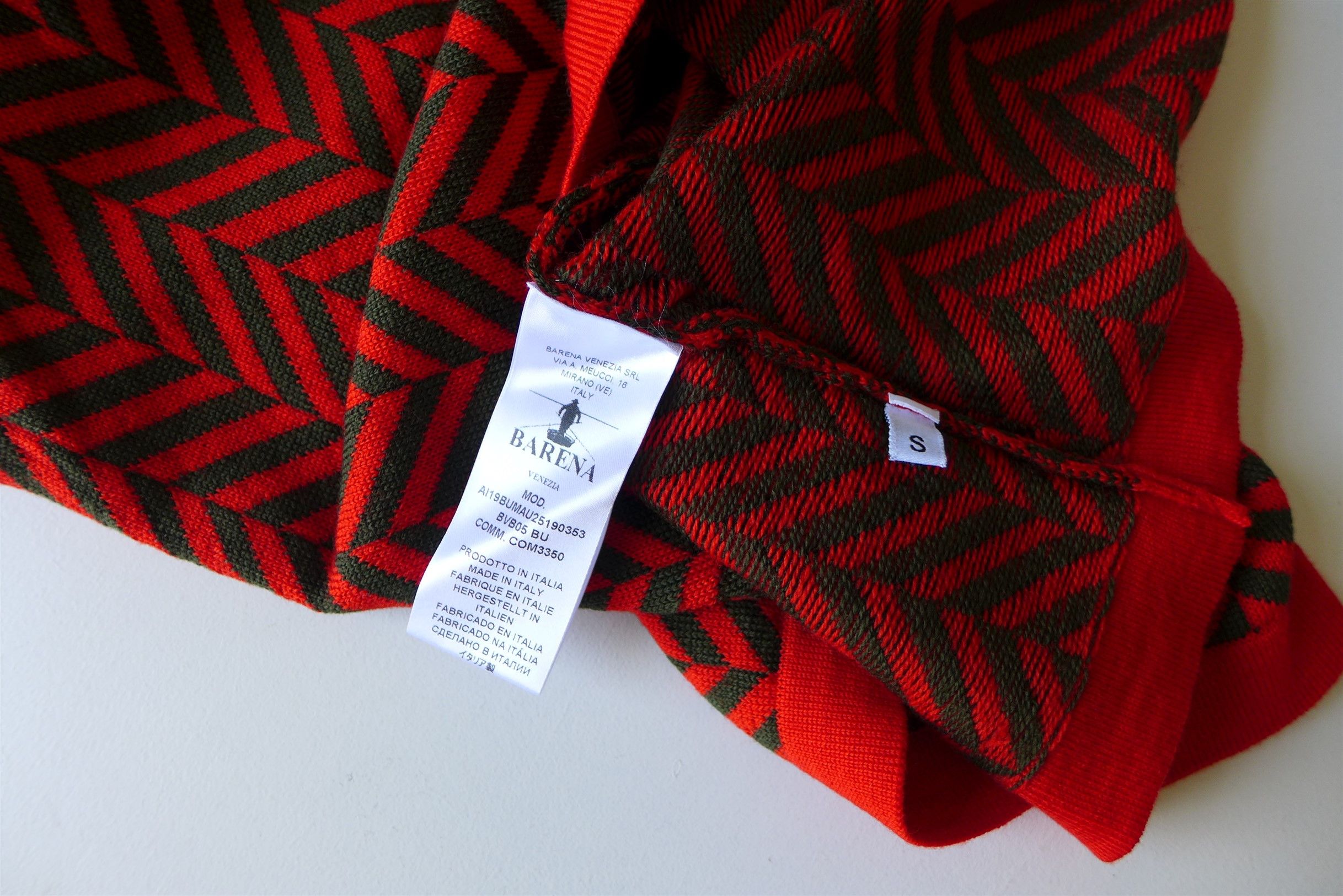Barena Barena Ato Sweater Knit - Red & Green Herringbone Wool Size US S / EU 44-46 / 1 - 8 Thumbnail