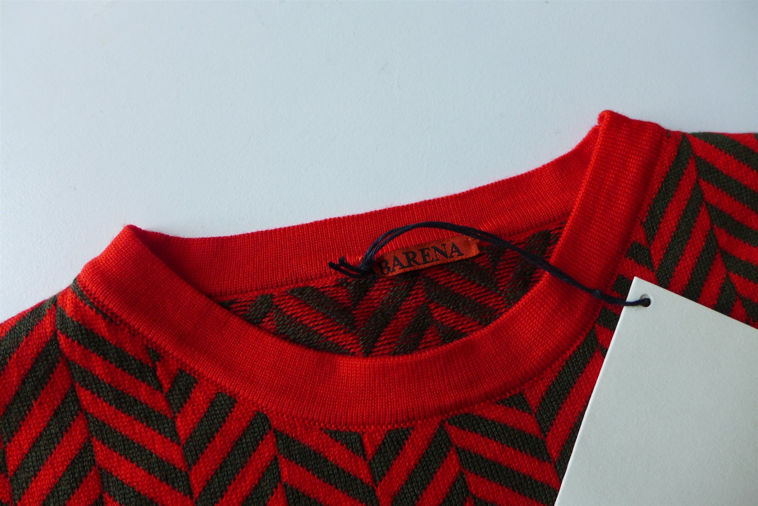 Barena Barena Ato Sweater Knit - Red & Green Herringbone Wool Size US S / EU 44-46 / 1 - 4 Thumbnail